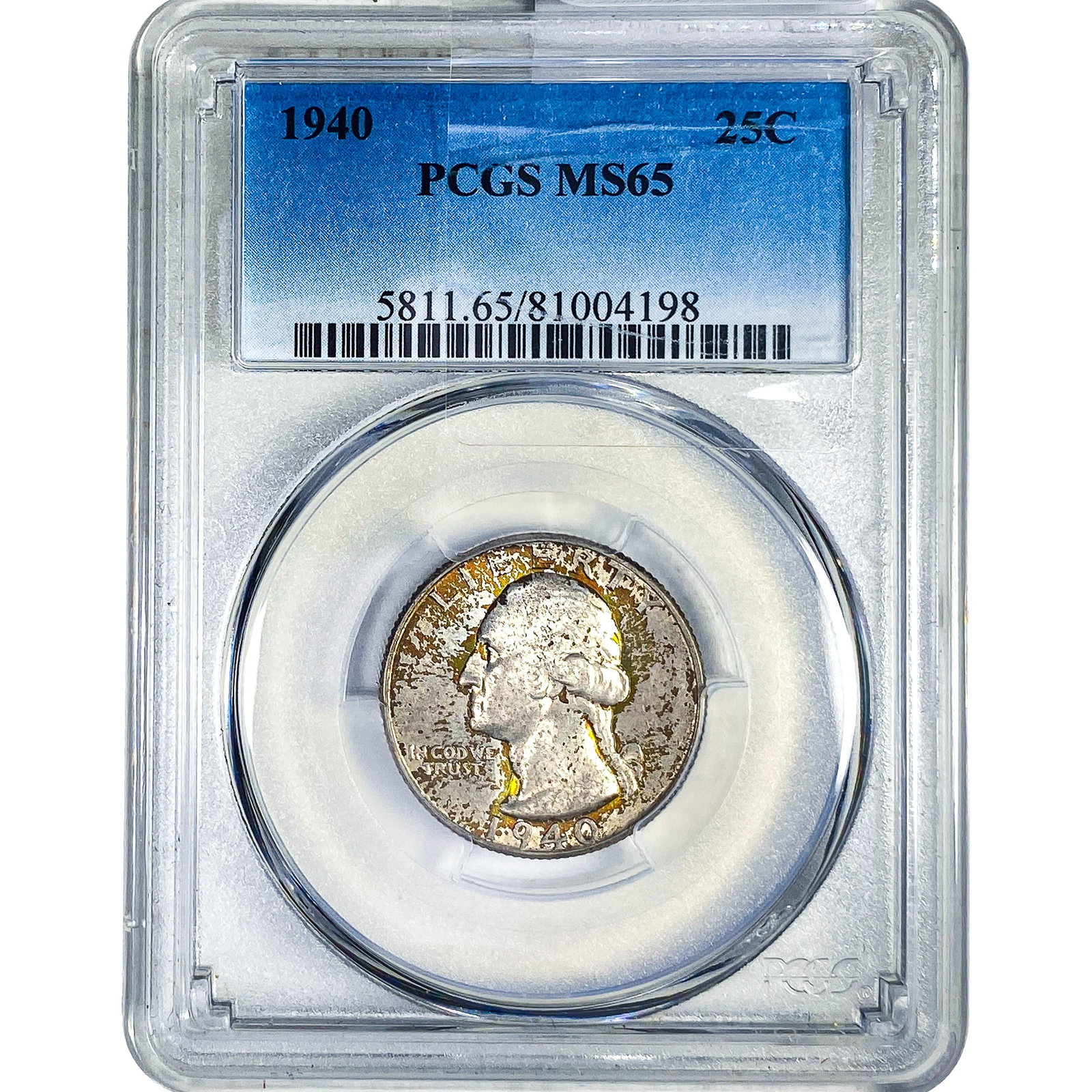 1940 Washington Silver Quarter PCGS MS65: 1940 Washington Silver Quarter PCGS MS65