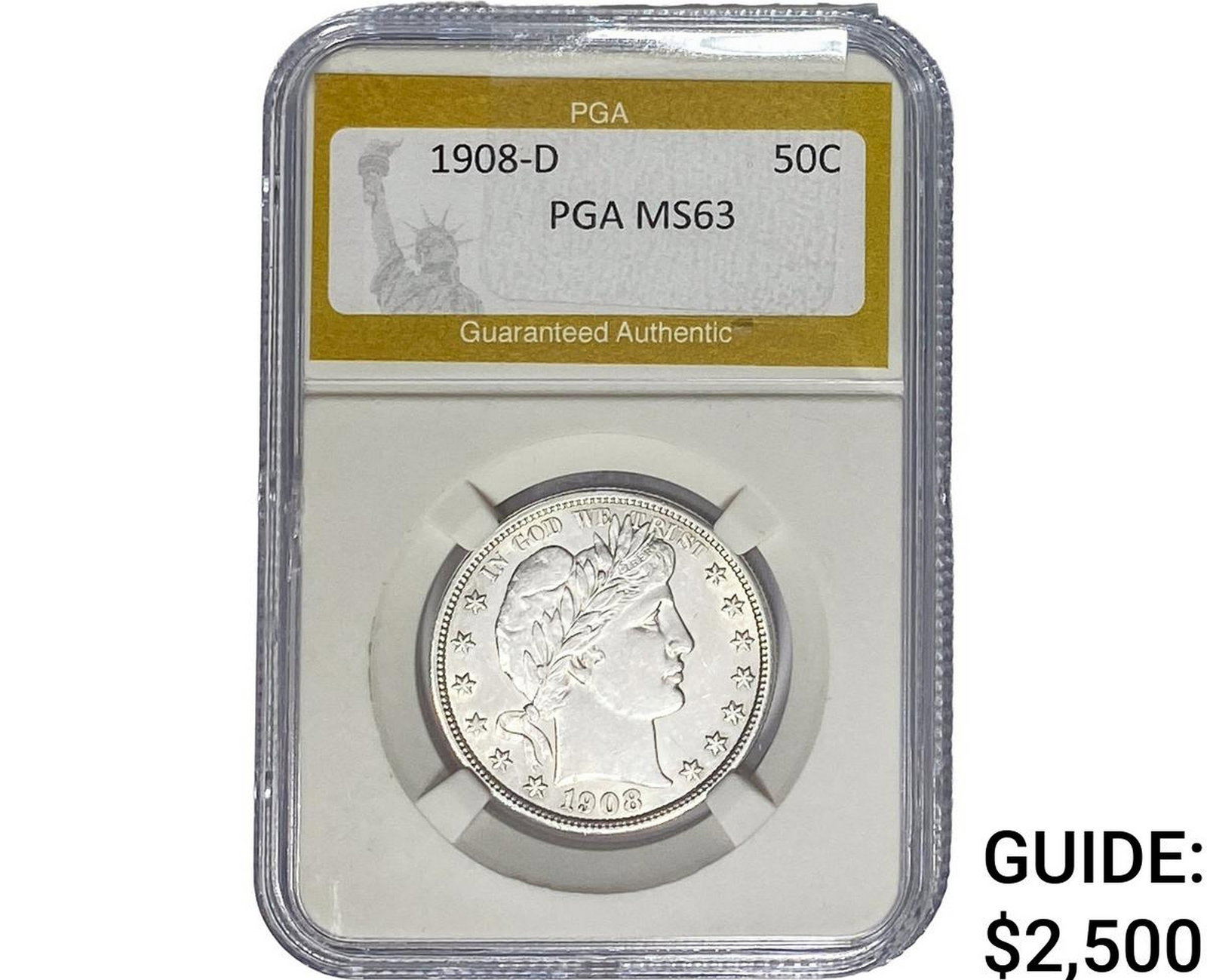 1908-D Barber Half Dollar PGA MS63 (1 of 2)