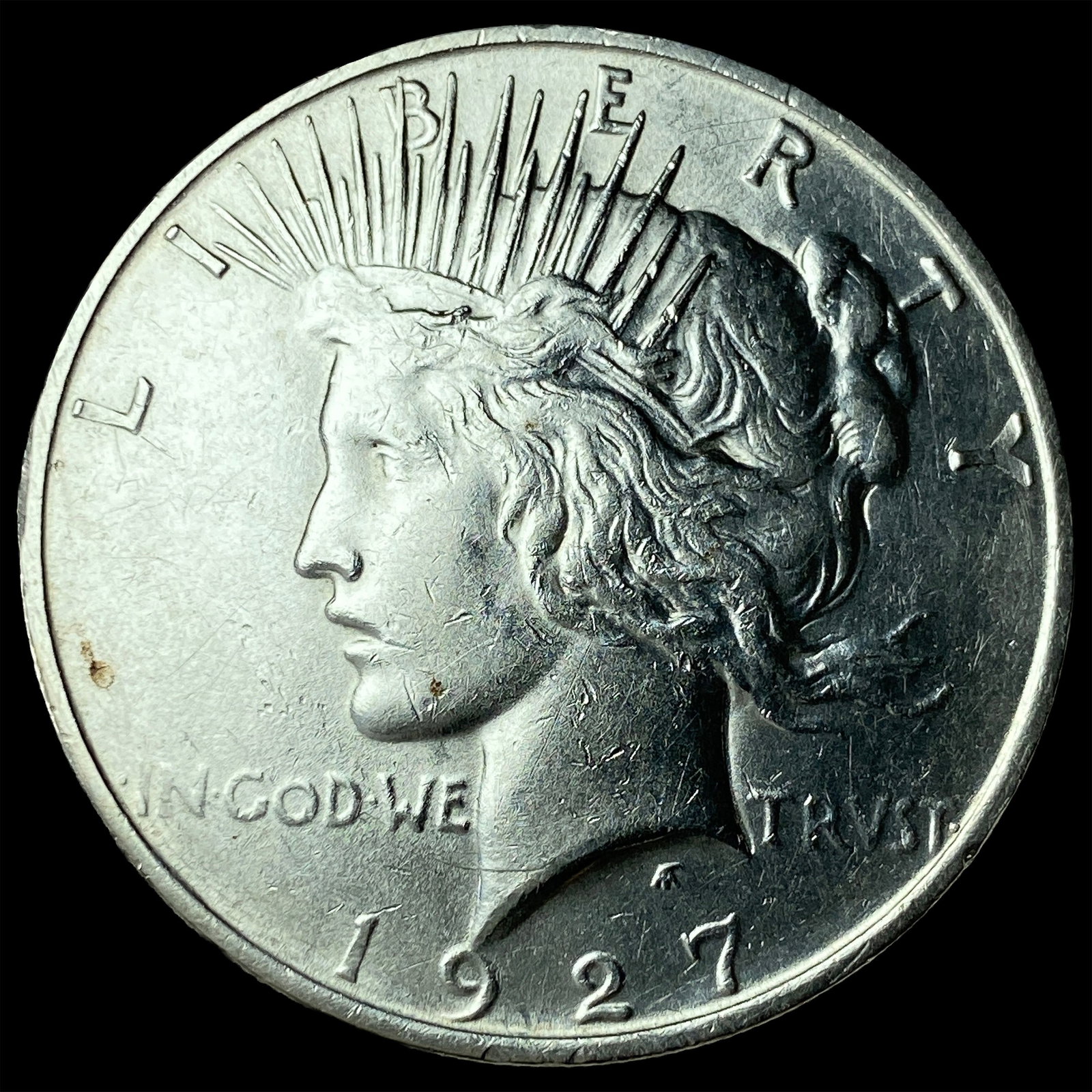1927-D Silver Peace Dollar CHOICE AU: 1927-D Silver Peace Dollar CHOICE AU