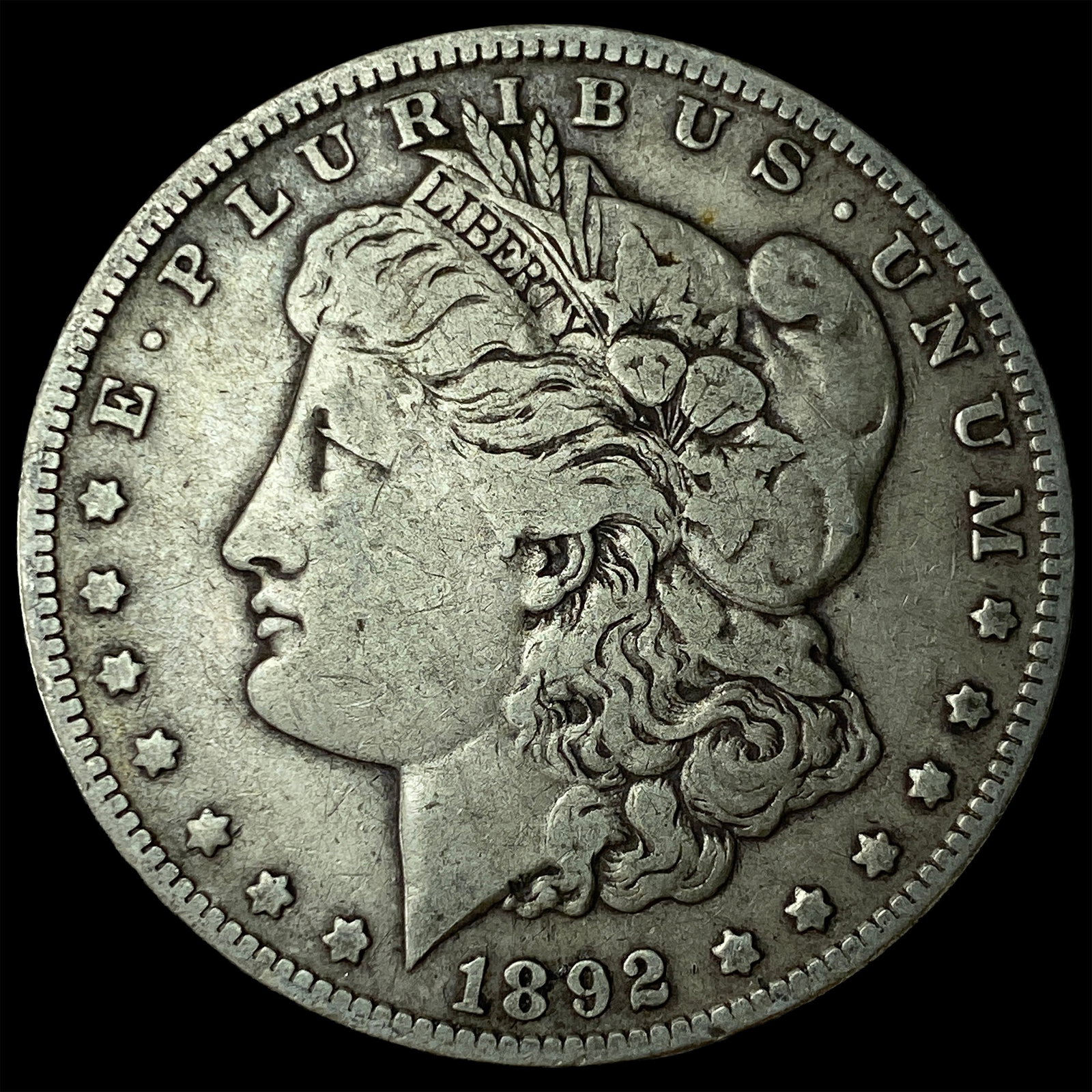 1892 Silver Morgan Dollar NEARLY UNCIRCULATED: 1892 Silver Morgan Dollar NEARLY UNCIRCULATED