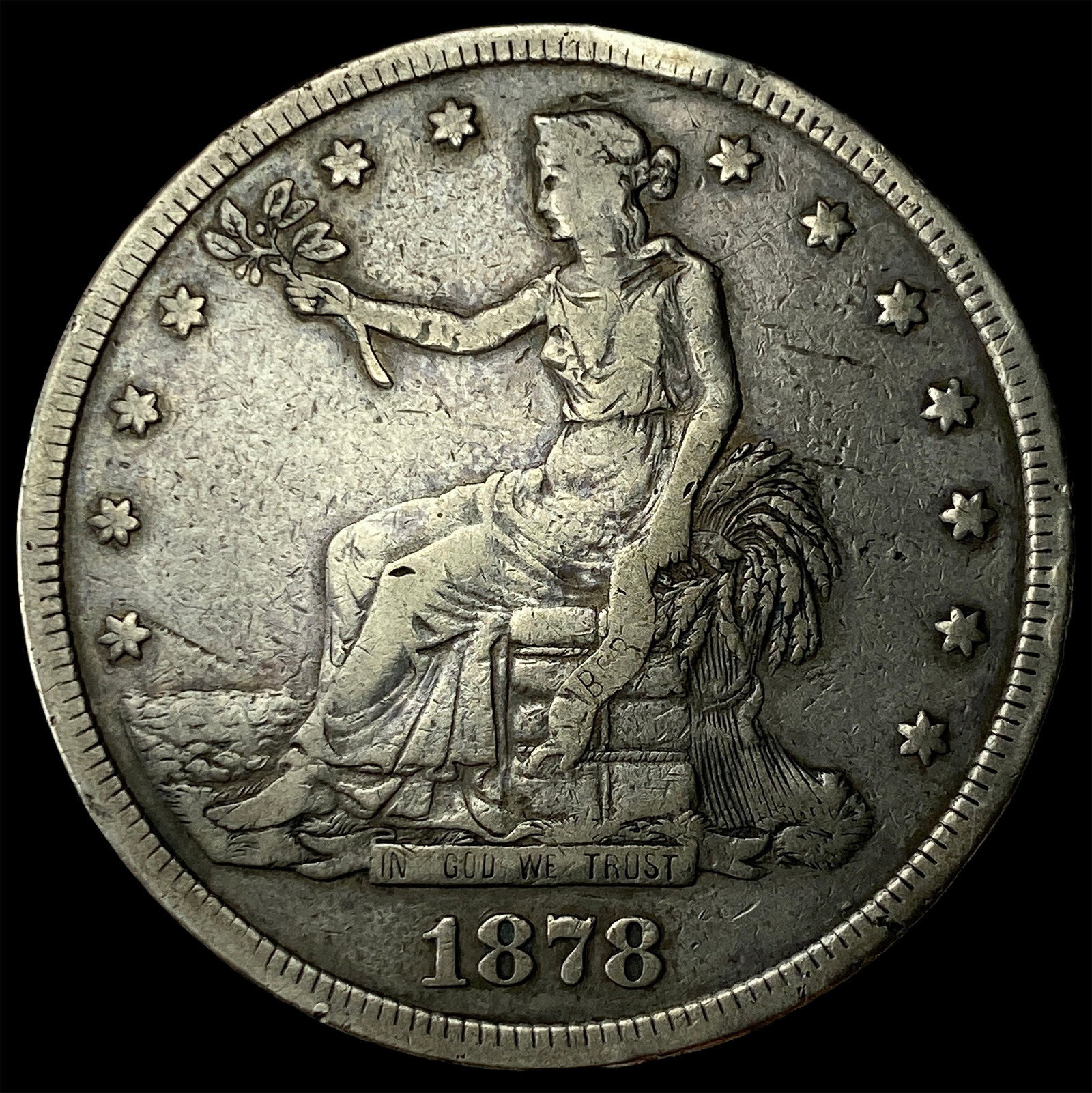 1878-S Silver Trade Dollar LIGHTLY CIRCULATED: 1878-S Silver Trade Dollar LIGHTLY CIRCULATED