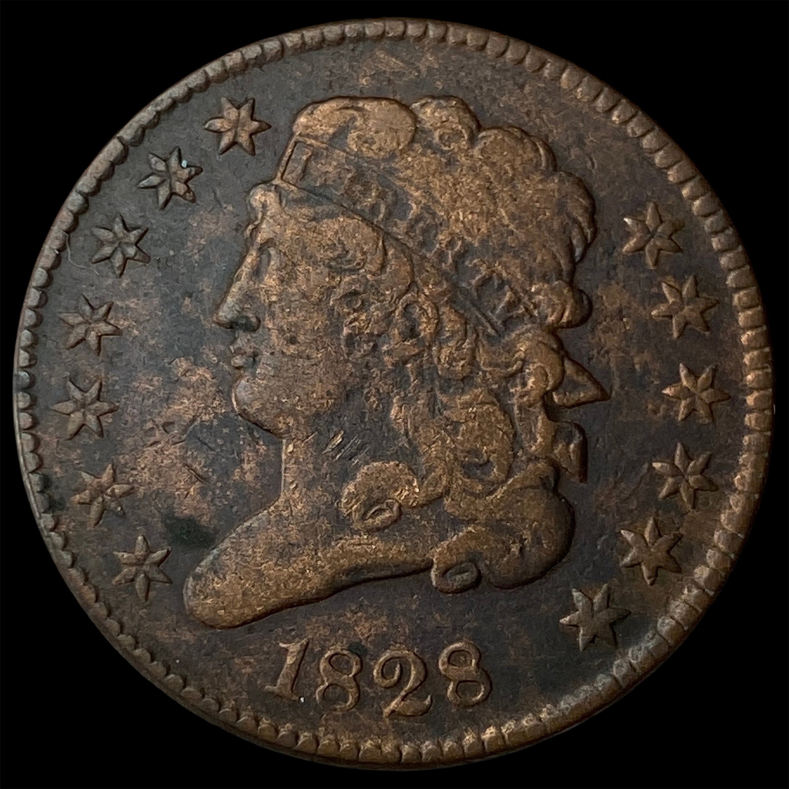 1828 Classic Head Half Cent NICELY CIRCULATED (1 of 2)