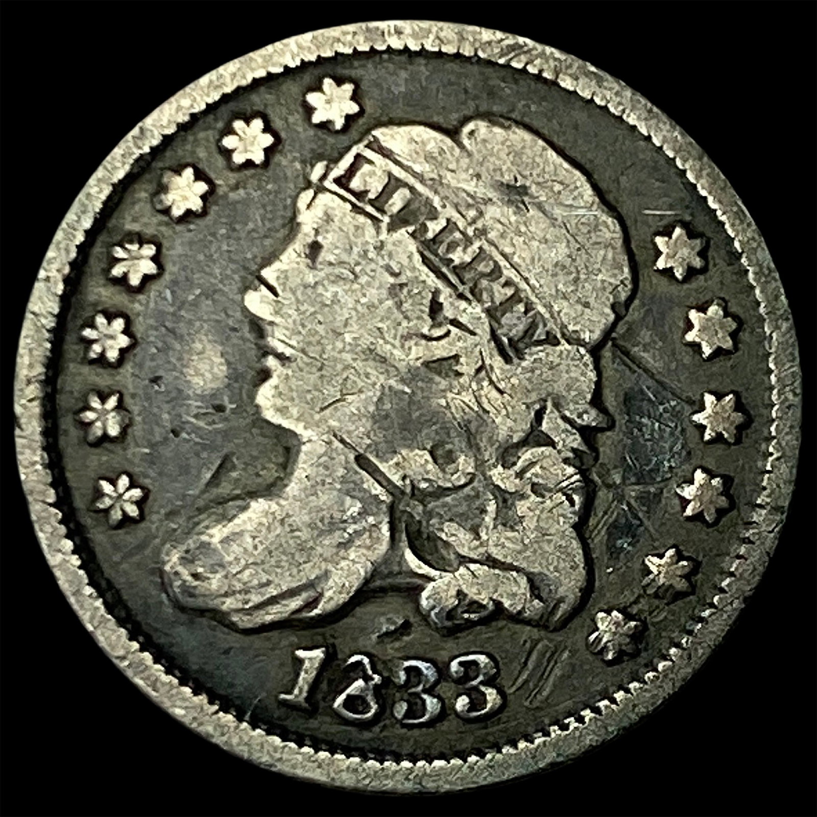 1833 Capped Bust Half Dime LIGHTLY CIRCULATED: 1833 Capped Bust Half Dime LIGHTLY CIRCULATED