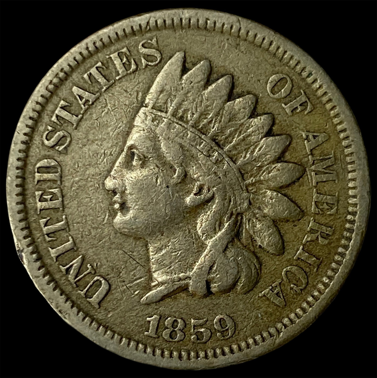 1859 Indian Head Cent NEARLY UNCIRCULATED: 1859 Indian Head Cent NEARLY UNCIRCULATED