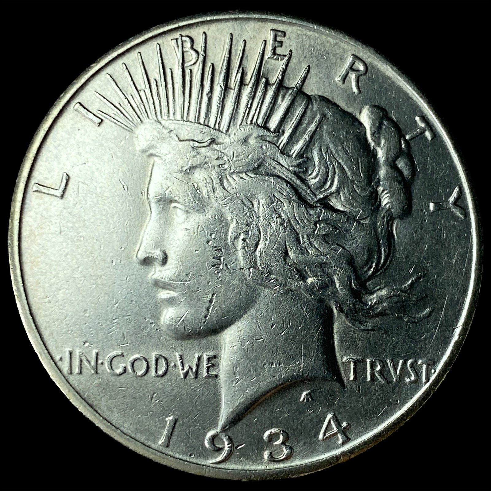 1934-S Silver Peace Dollar CLOSELY UNCIRCULATED: 1934-S Silver Peace Dollar CLOSELY UNCIRCULATED
