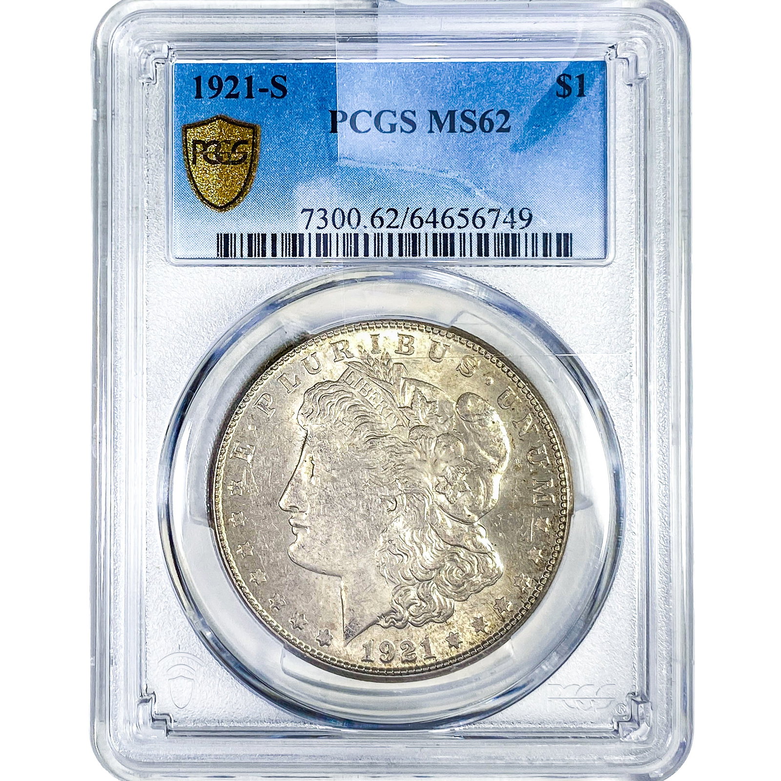 1921-S Morgan Silver Dollar PCGS MS62: 1921-S Morgan Silver Dollar PCGS MS62