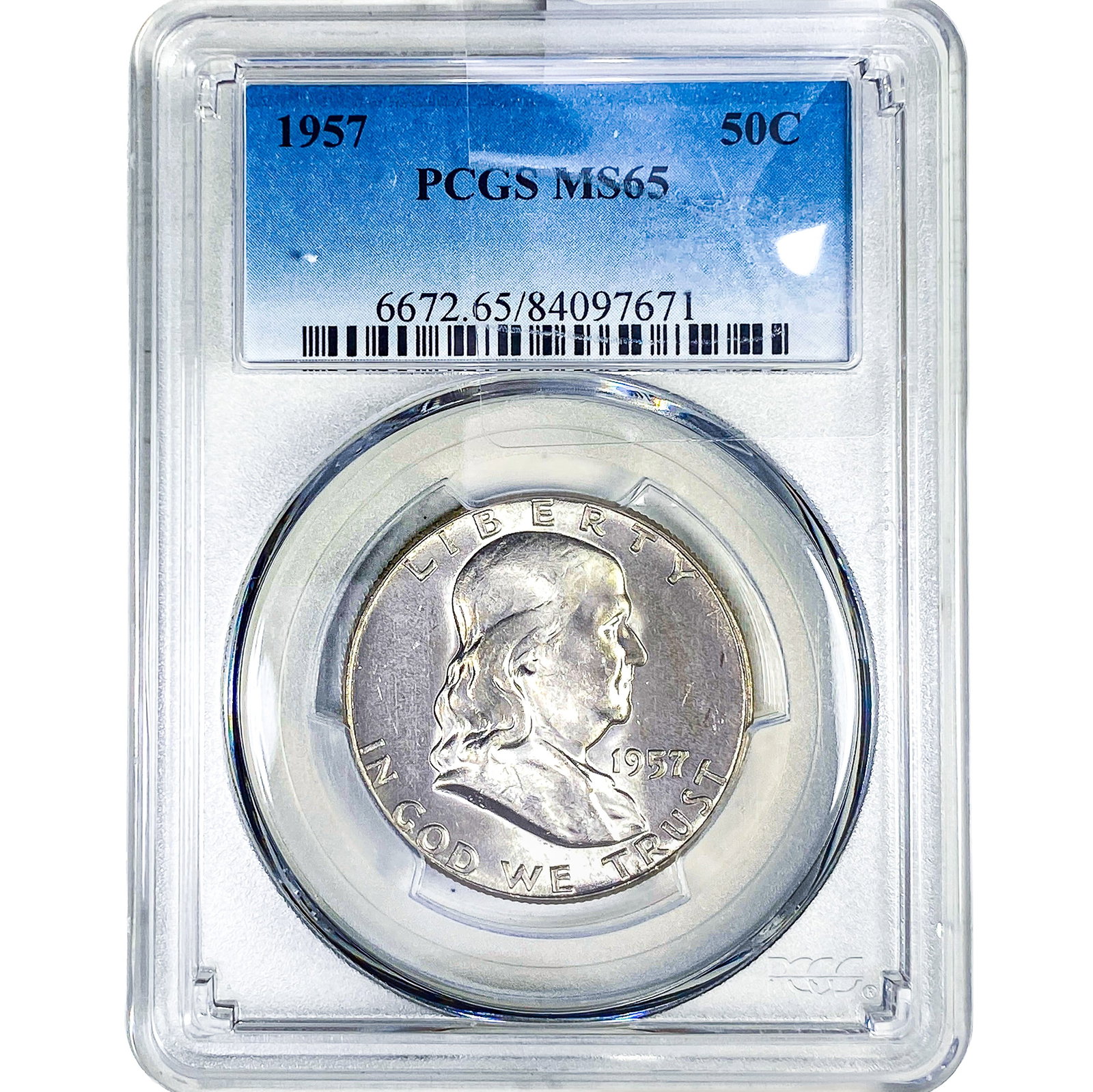 1957 Franklin Half Dollar PCGS MS65: 1957 Franklin Half Dollar PCGS MS65