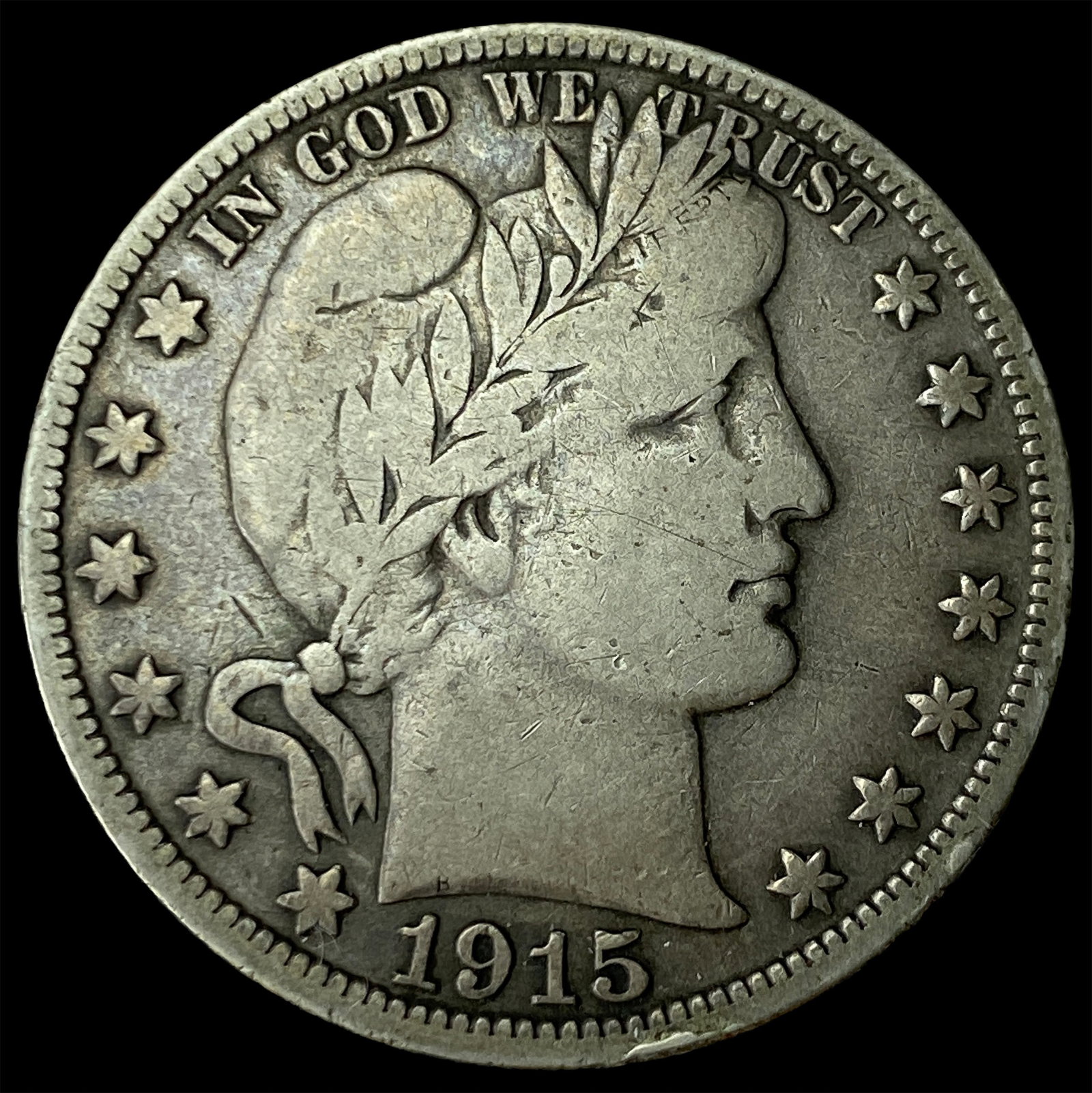 1915-S Silver Barber Half Dollar LIGHTLY CIRCULATED: 1915-S Silver Barber Half Dollar LIGHTLY CIRCULATED