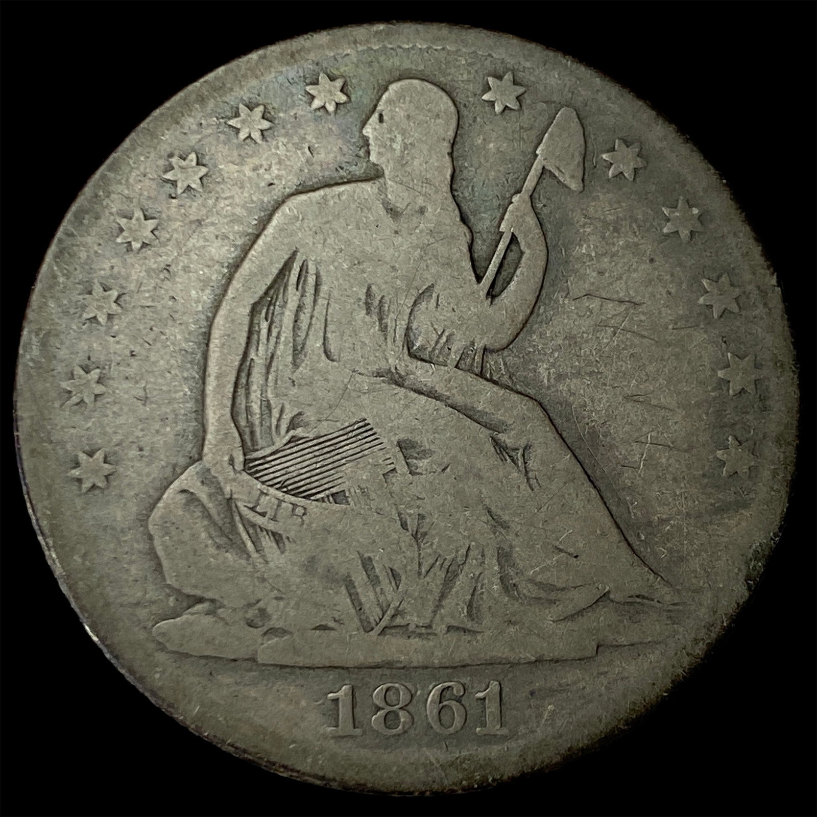 1861 Silver Half Dollar NICELY CIRCULATED: 1861 Silver Half Dollar NICELY CIRCULATED