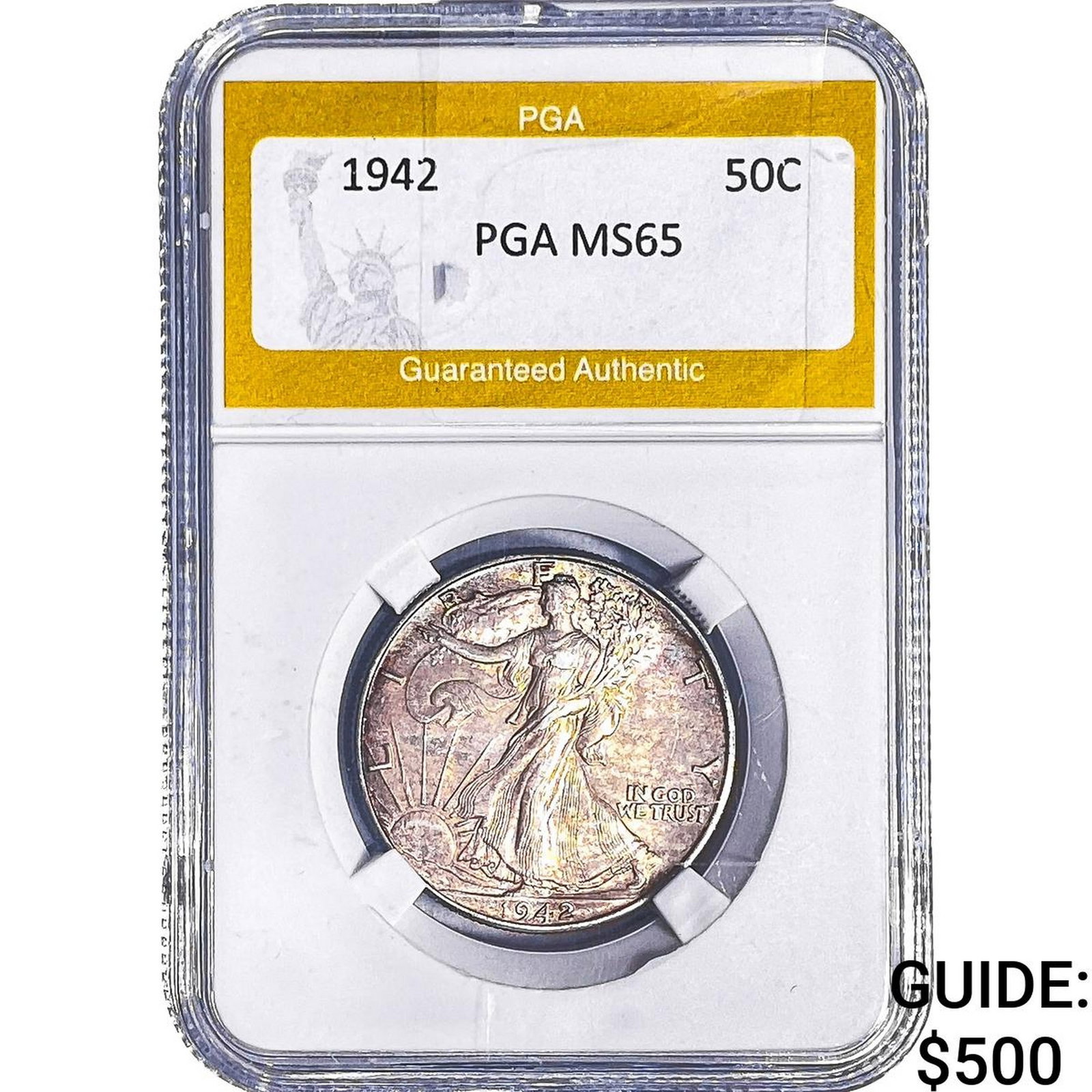 1942 Walking Liberty Half Dollar PGA MS65: 1942 Walking Liberty Half Dollar PGA MS65