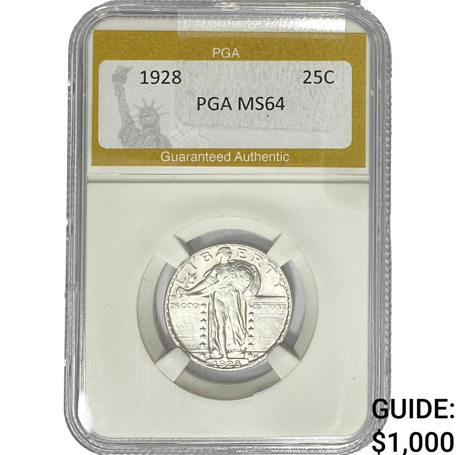 1928 Standing Liberty Quarter PGA MS64: 1928 Standing Liberty Quarter PGA MS64