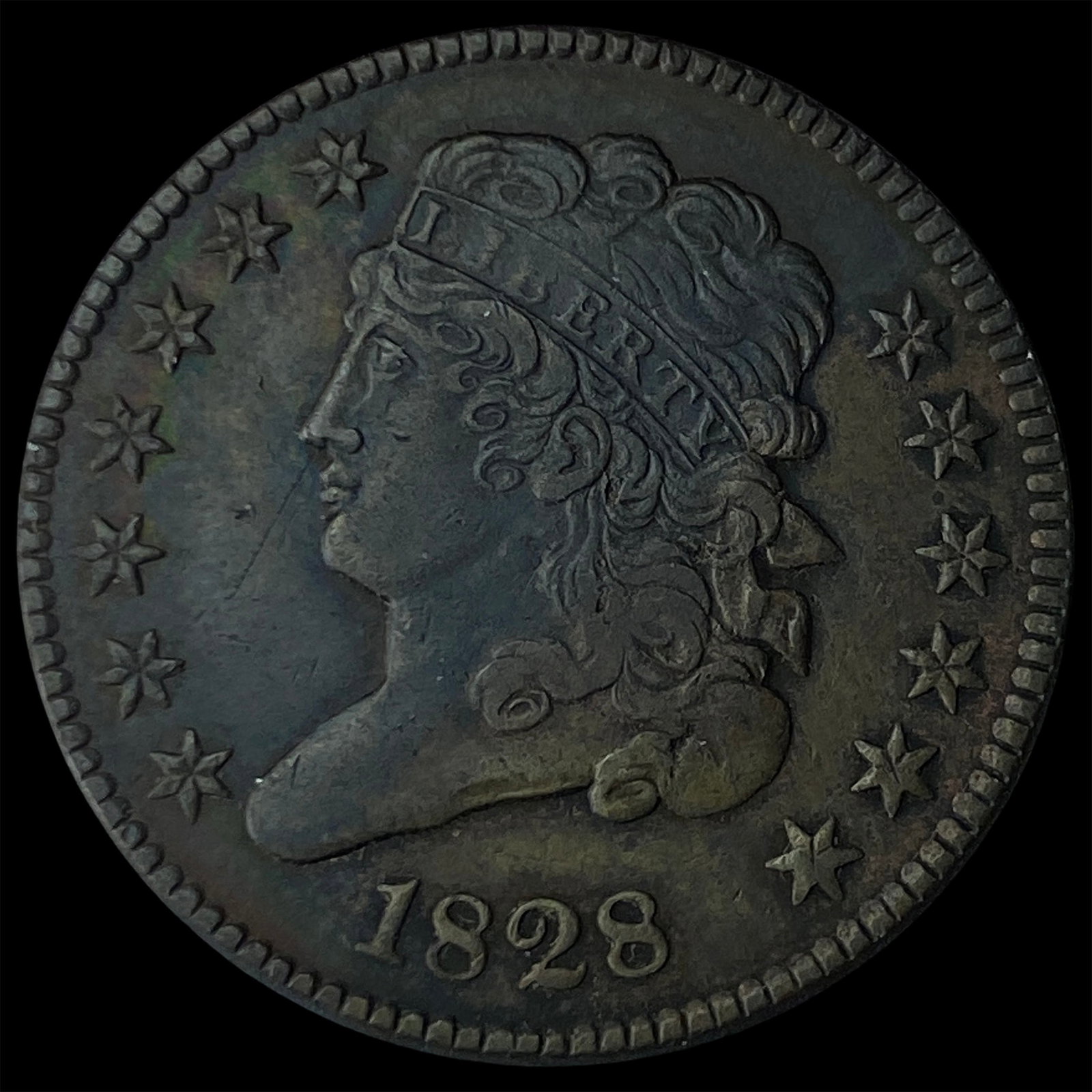 1828 Classic Head Half Cent NEARLY UNCIRCULATED: 1828 Classic Head Half Cent NEARLY UNCIRCULATED