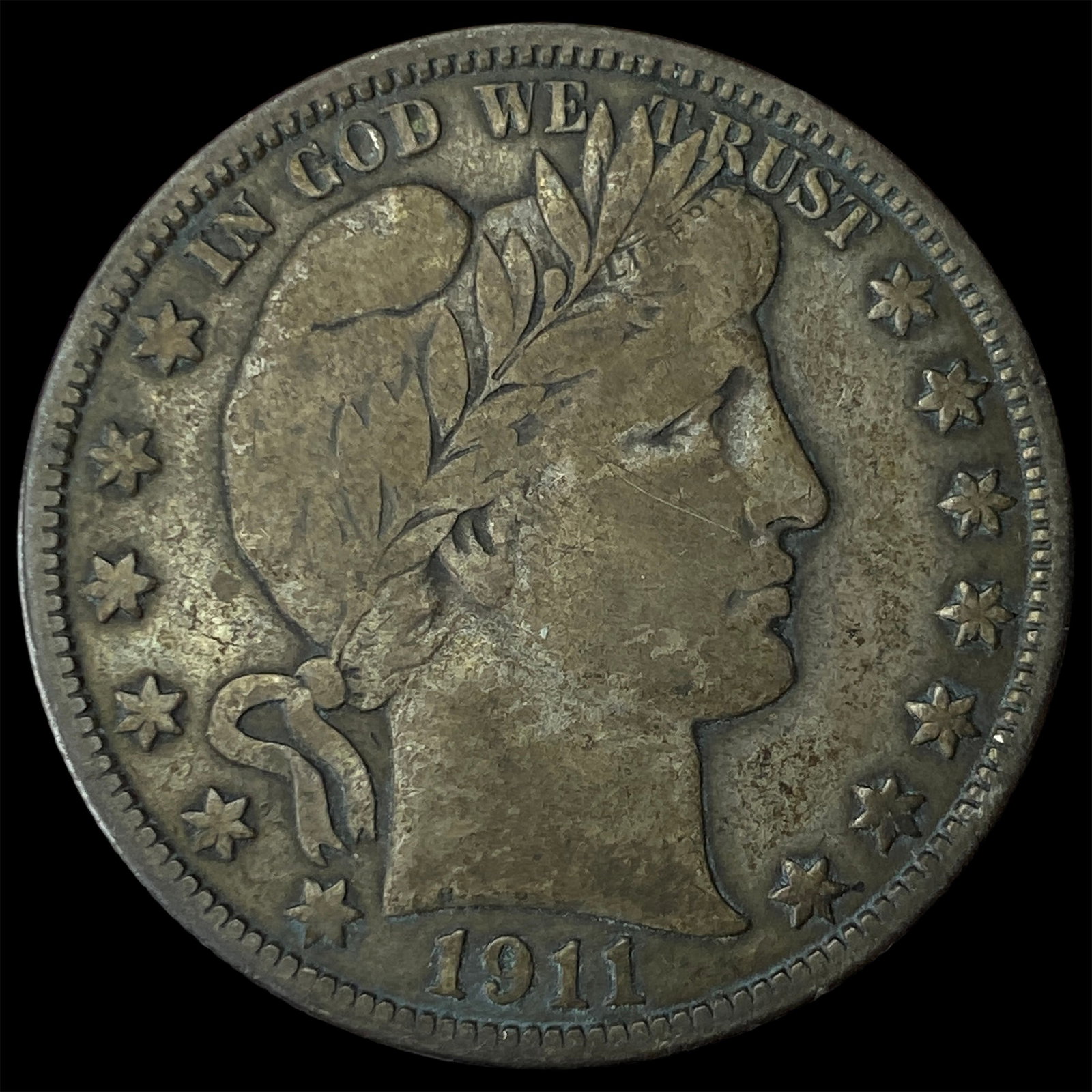 1911 Silver Barber Half Dollar LIGHTLY CIRCULATED (1 of 2)