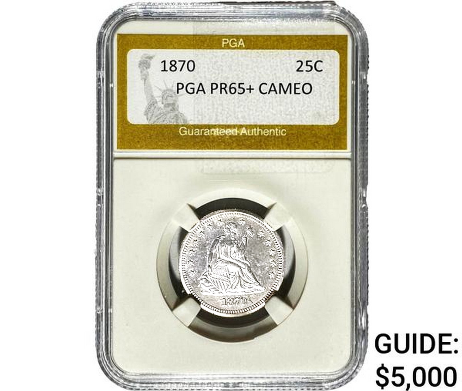 1870 Seated Liberty Quarter PGA PR65+ Cameo (1 of 2)
