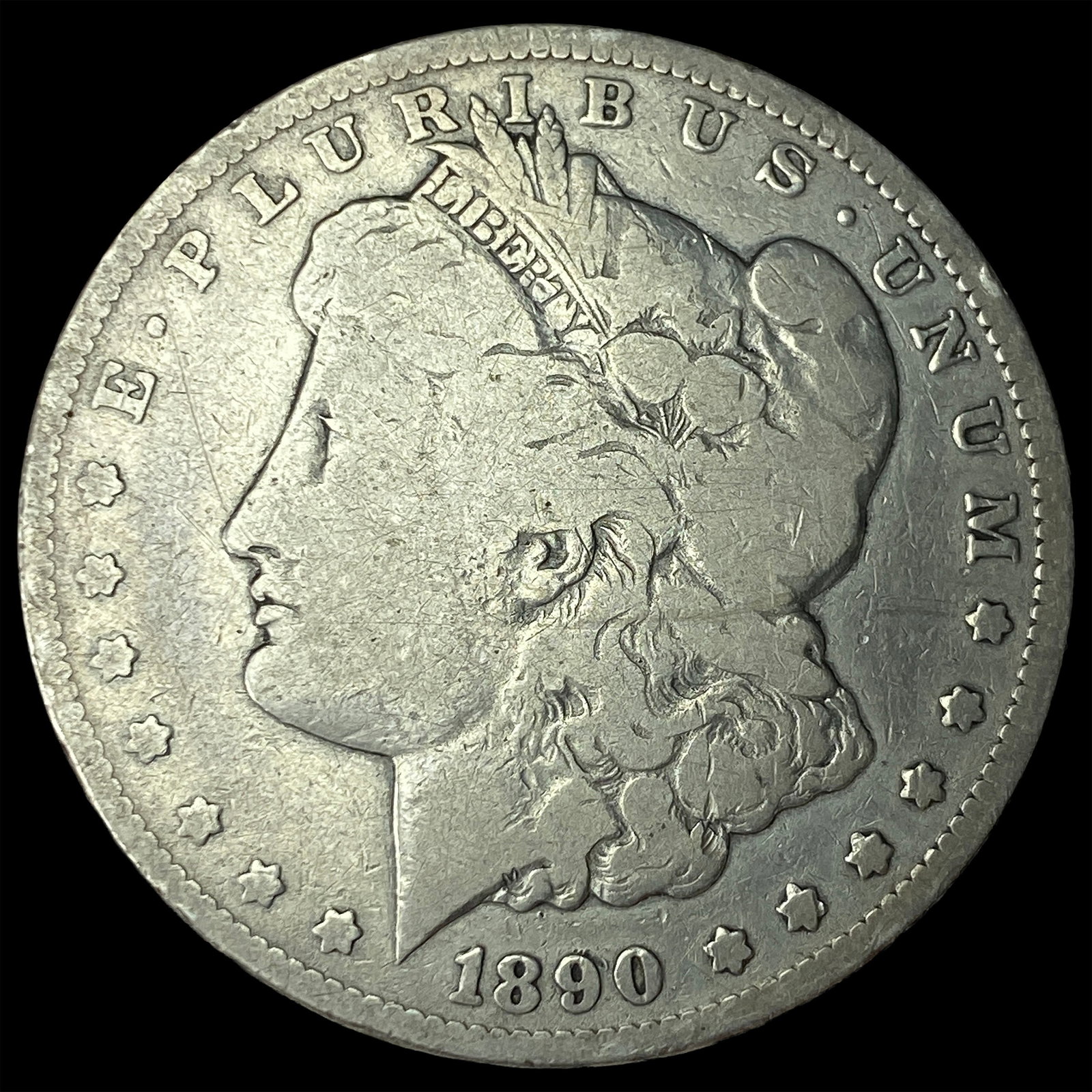 1890-CC Silver Morgan Dollar LIGHTLY CIRCULATED: 1890-CC Silver Morgan Dollar LIGHTLY CIRCULATED
