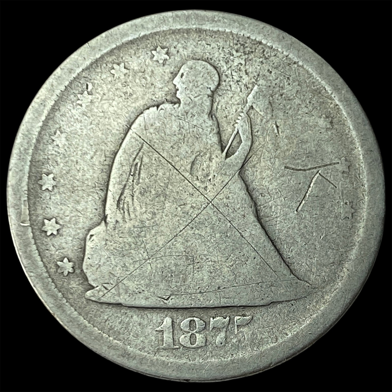 1875-S Silver Twenty-Cent Piece NICELY CIRCULATED: 1875-S Silver Twenty-Cent Piece NICELY CIRCULATED