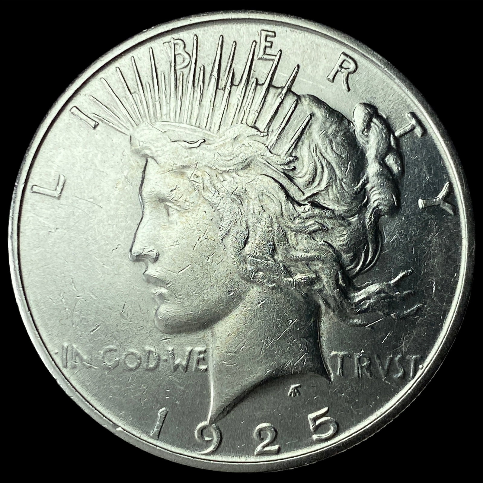 1925-S Silver Peace Dollar CHOICE AU: 1925-S Silver Peace Dollar CHOICE AU