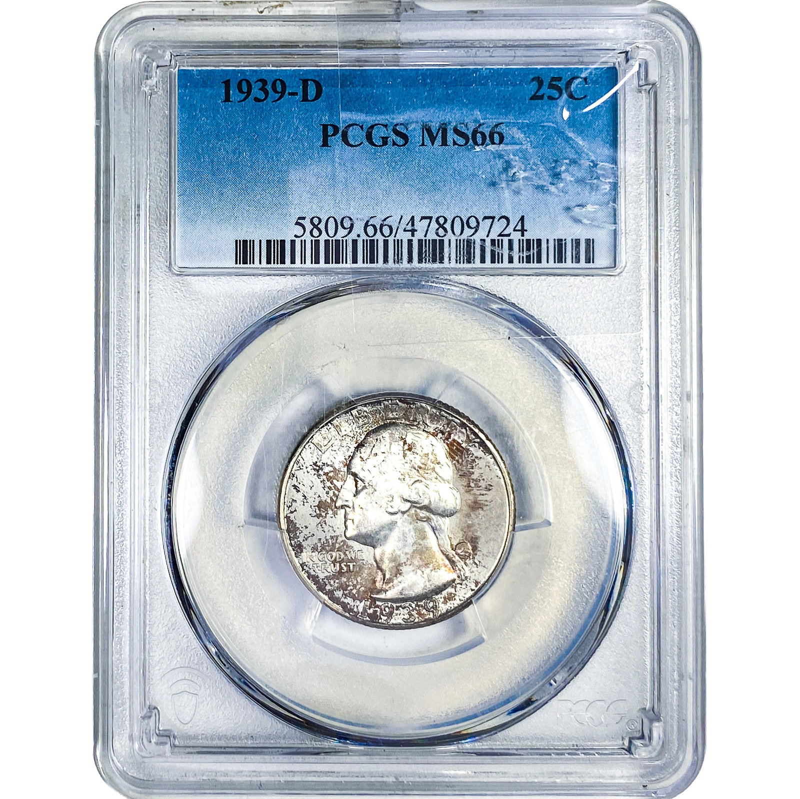 1939-D Washington Silver Quarter PCGS MS66: 1939-D Washington Silver Quarter PCGS MS66