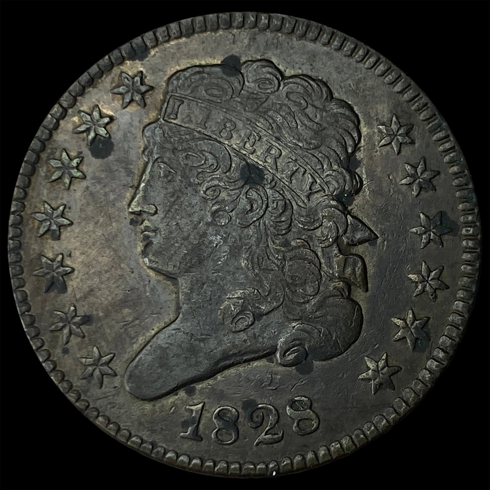 1828 Classic Head Half Cent CLOSELY UNCIRCULATED: 1828 Classic Head Half Cent CLOSELY UNCIRCULATED