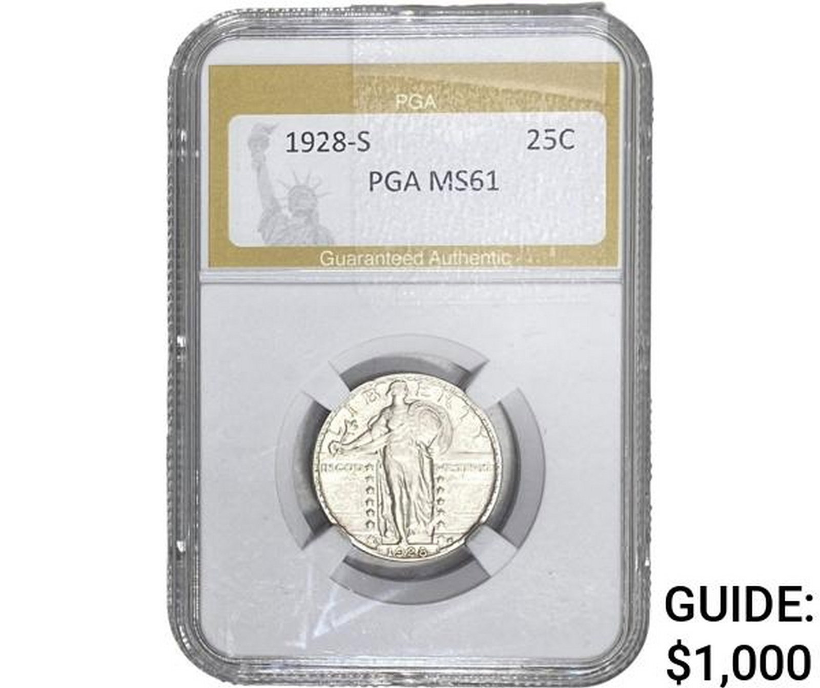 1928-S Standing Liberty Quarter PGA MS61: 1928-S Standing Liberty Quarter PGA MS61