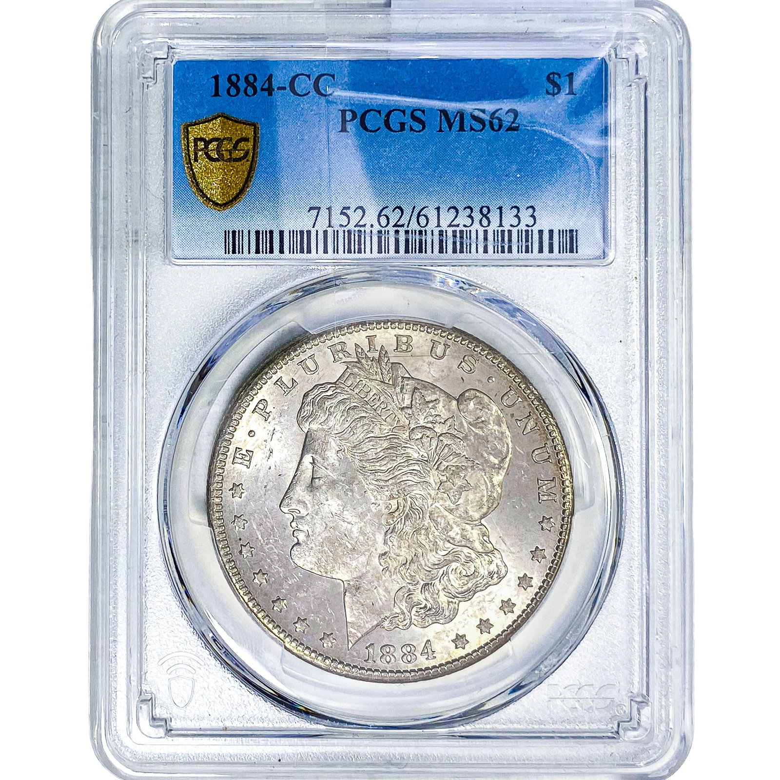 1884-CC Morgan Silver Dollar PCGS MS62: 1884-CC Morgan Silver Dollar PCGS MS62