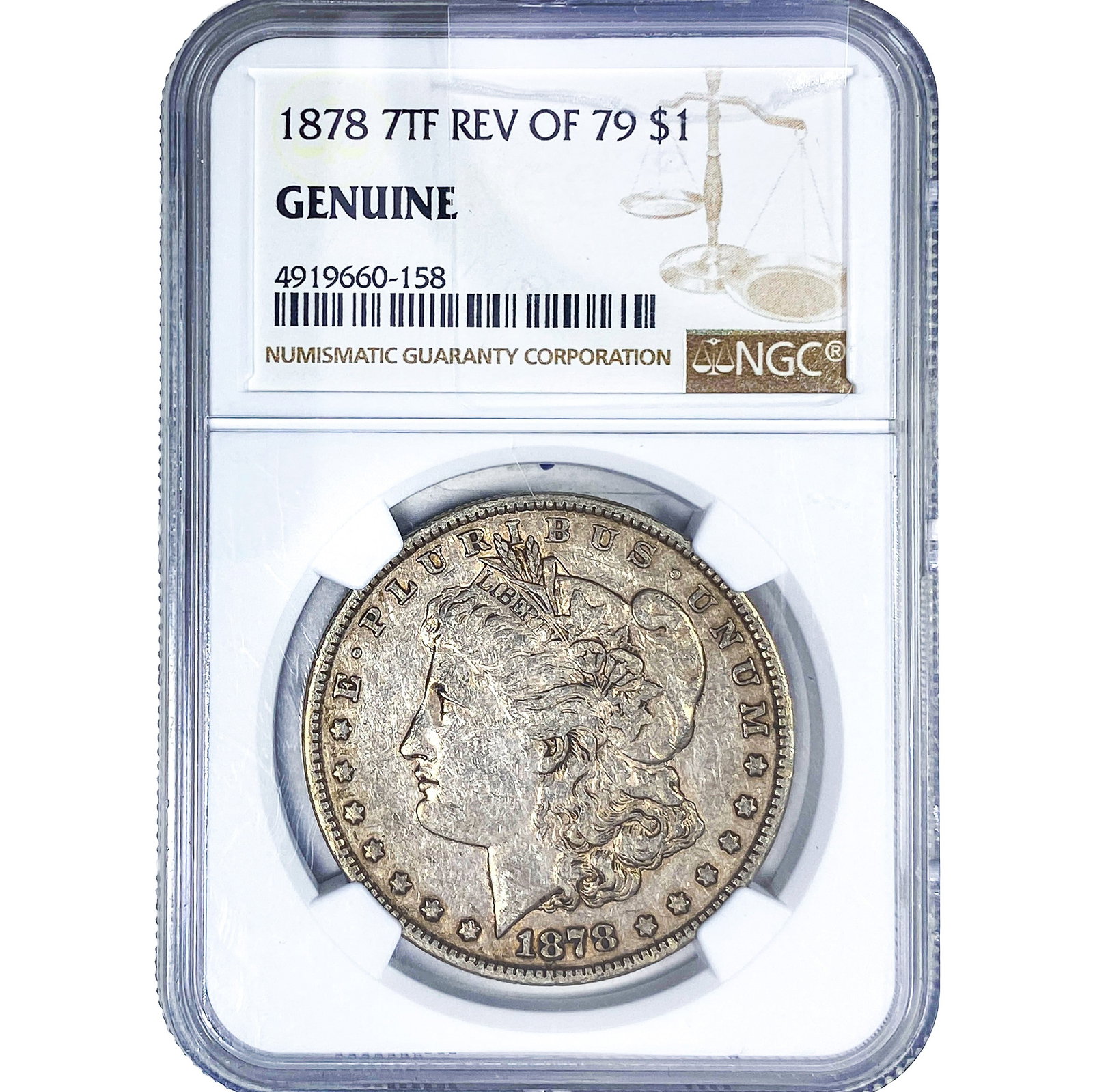 1878 7TF Morgan Silver Dollar NGC G Rev of 79: 1878 7TF Morgan Silver Dollar NGC G Rev of 79
