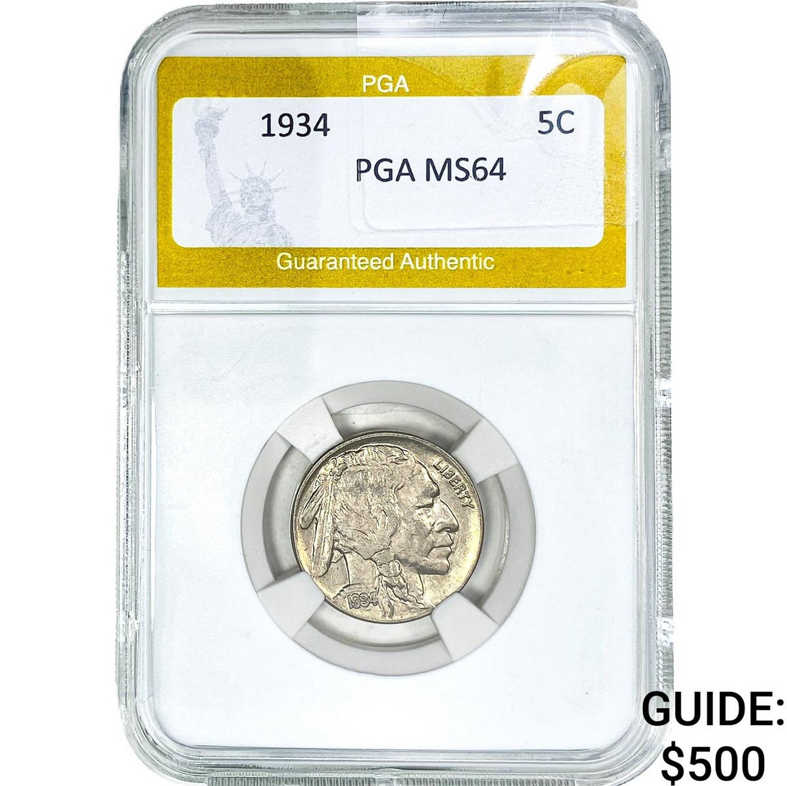 1934 Buffalo Nickel PGA MS64: 1934 Buffalo Nickel PGA MS64