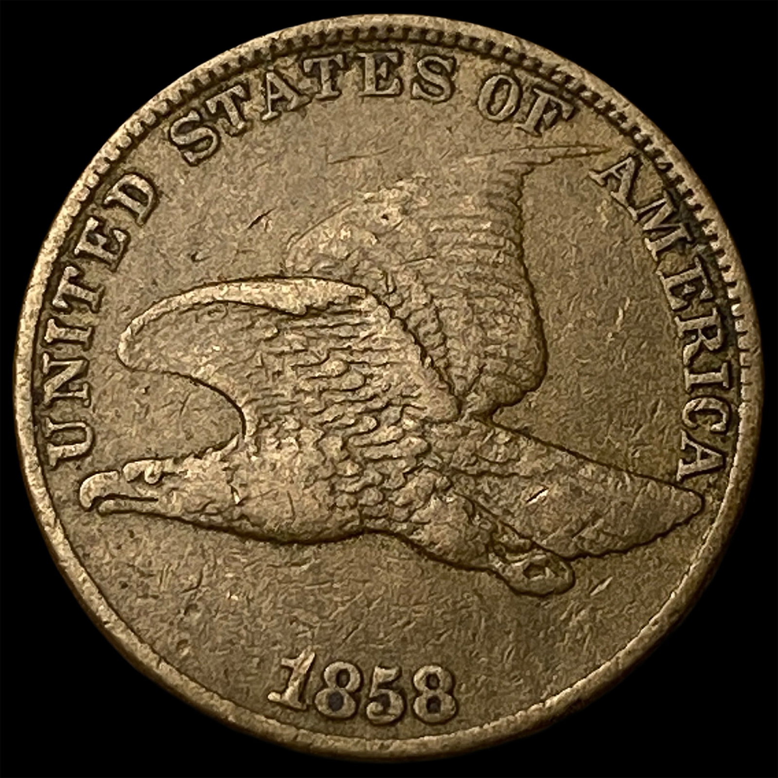 1858 Flying Eagle Cent NEARLY UNCIRCULATED (1 of 2)