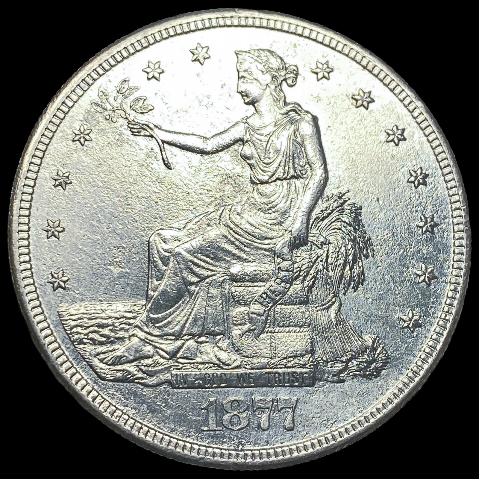 1877-S Silver Trade Dollar CLOSELY UNCIRCULATED: 1877-S Silver Trade Dollar CLOSELY UNCIRCULATED