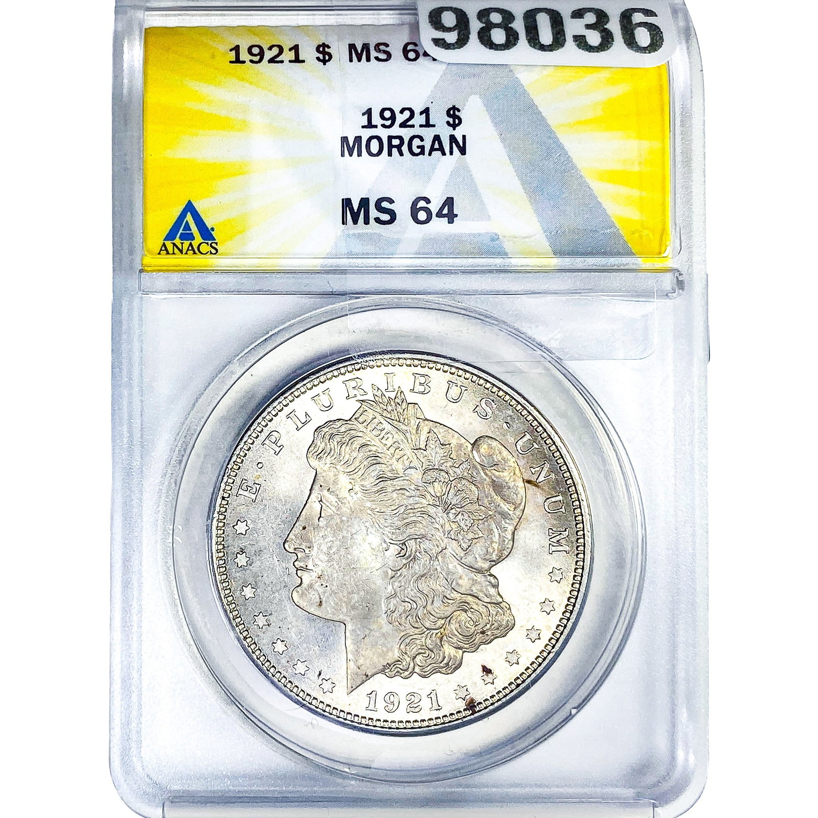 1921 Morgan Silver Dollar ANACS MS64: 1921 Morgan Silver Dollar ANACS MS64