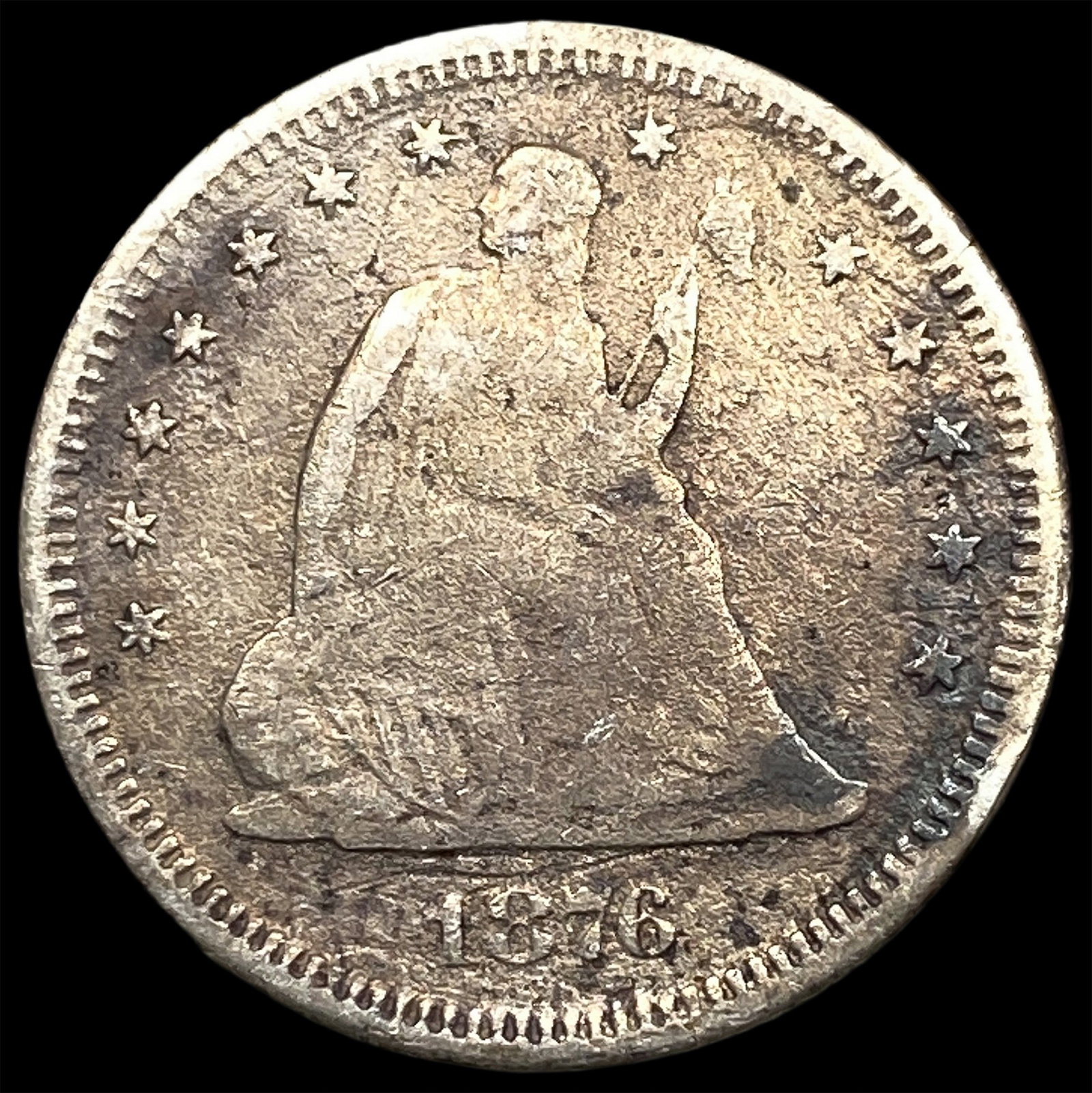 1876-S Silver Seated Liberty Quarter LIGHTLY CIRCULATED: 1876-S Silver Seated Liberty Quarter LIGHTLY CIRCULATED