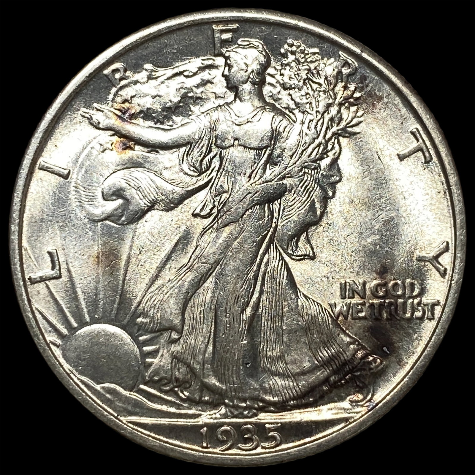 1935-S Silver Walking Liberty Half Dollar CHOICE BU (1 of 2)