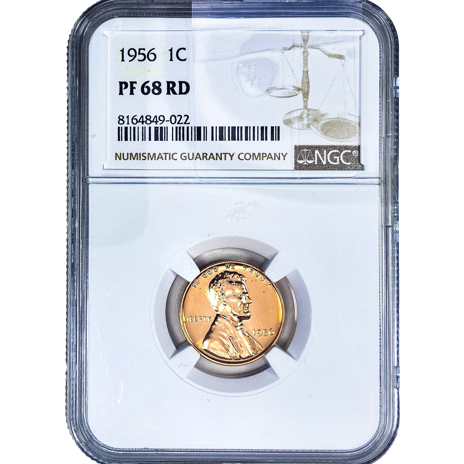 1956 Wheat Cent NGC PF68 RD: 1956 Wheat Cent NGC PF68 RD