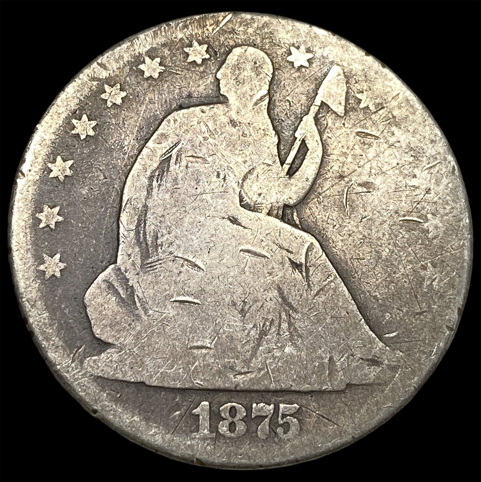1875 Seated Liberty Half Dollar NICELY CIRCULATED: 1875 Seated Liberty Half Dollar NICELY CIRCULATED