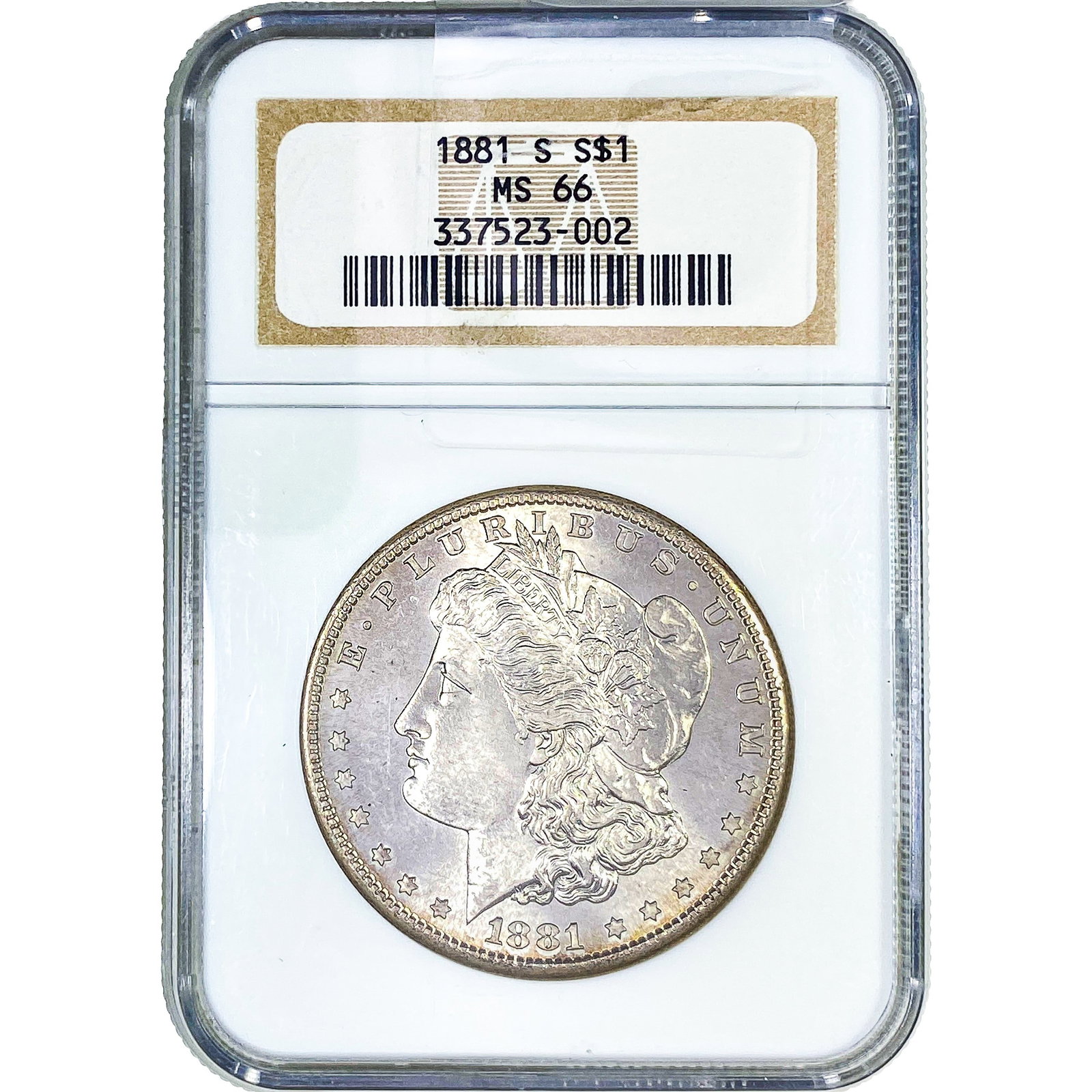1881-S Morgan Silver Dollar NGC MS66: 1881-S Morgan Silver Dollar NGC MS66