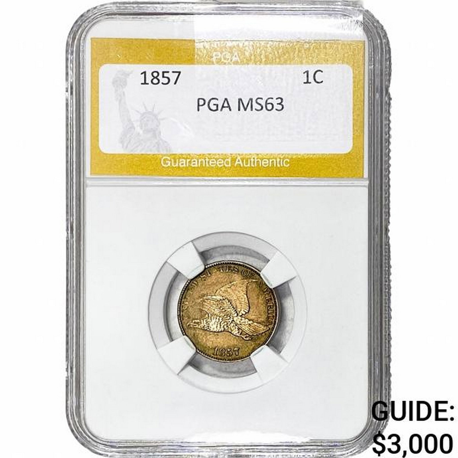 1857 Flying Eagle Cent PGA MS63 (1 of 2)