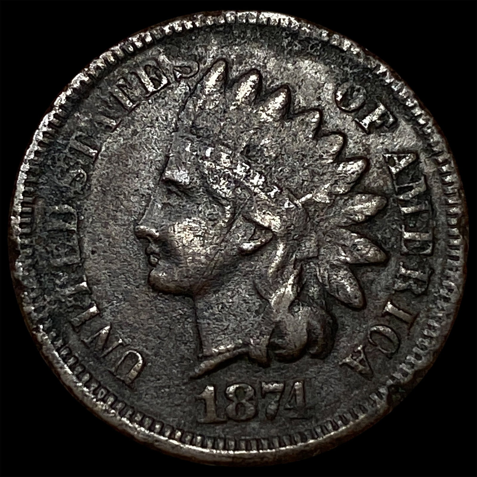 1874 Indian Head Cent LIGHTLY CIRCULATED: 1874 Indian Head Cent LIGHTLY CIRCULATED