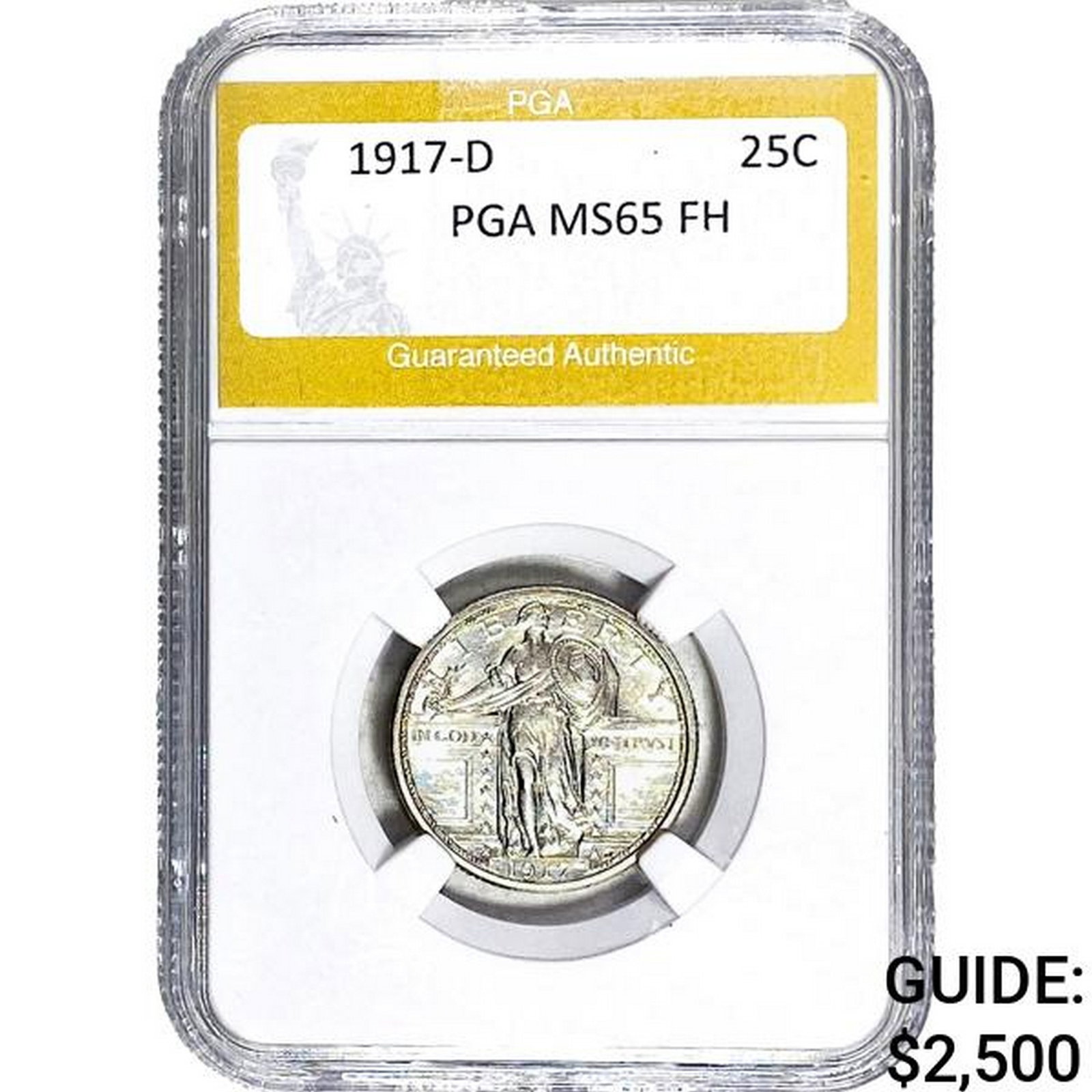 1917-D Standing Liberty Quarter PGA MS65 FH: 1917-D Standing Liberty Quarter PGA MS65 FH