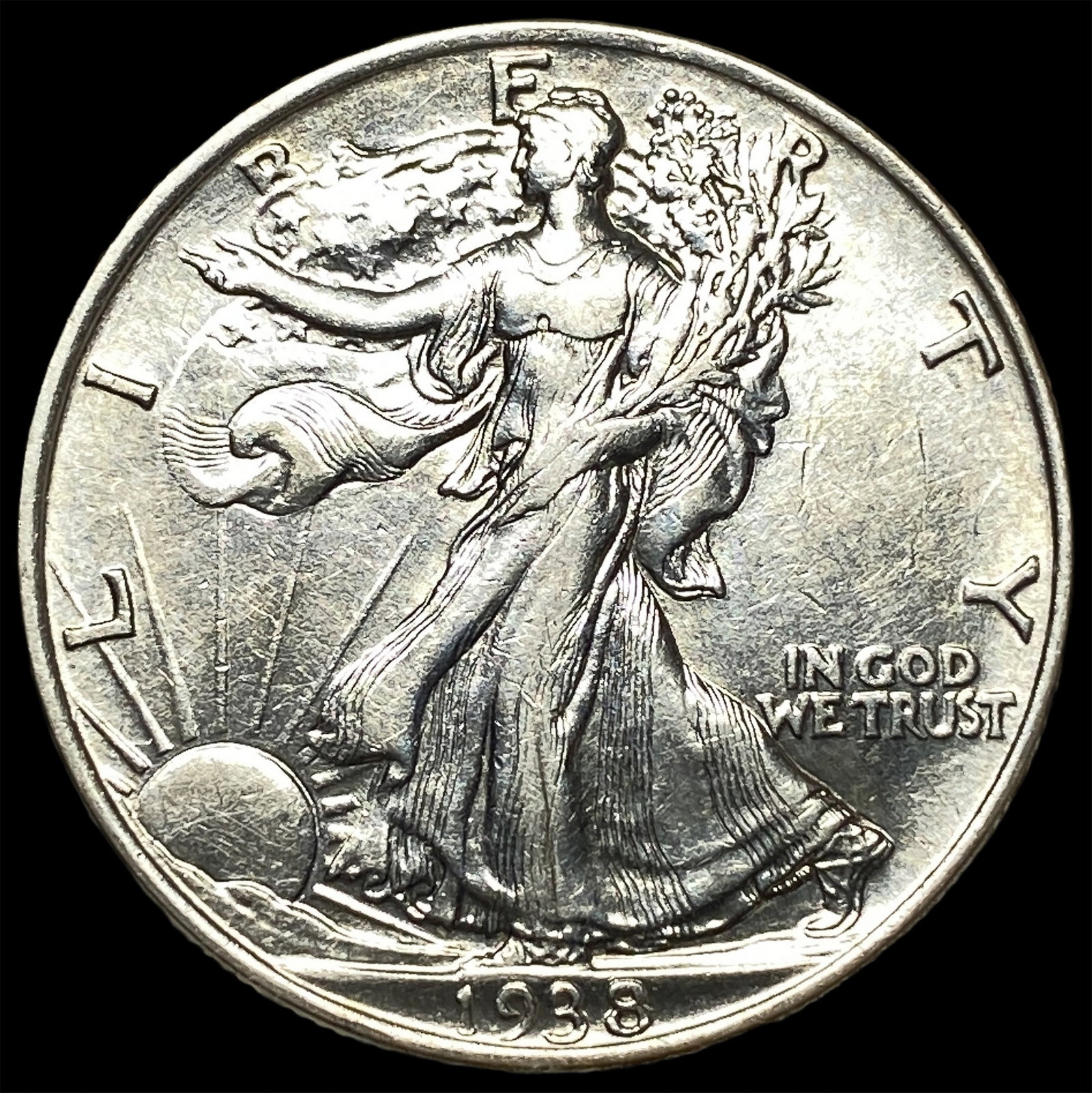 1938 Silver Half Dollar Walking Liberty CHOICE AU (1 of 2)