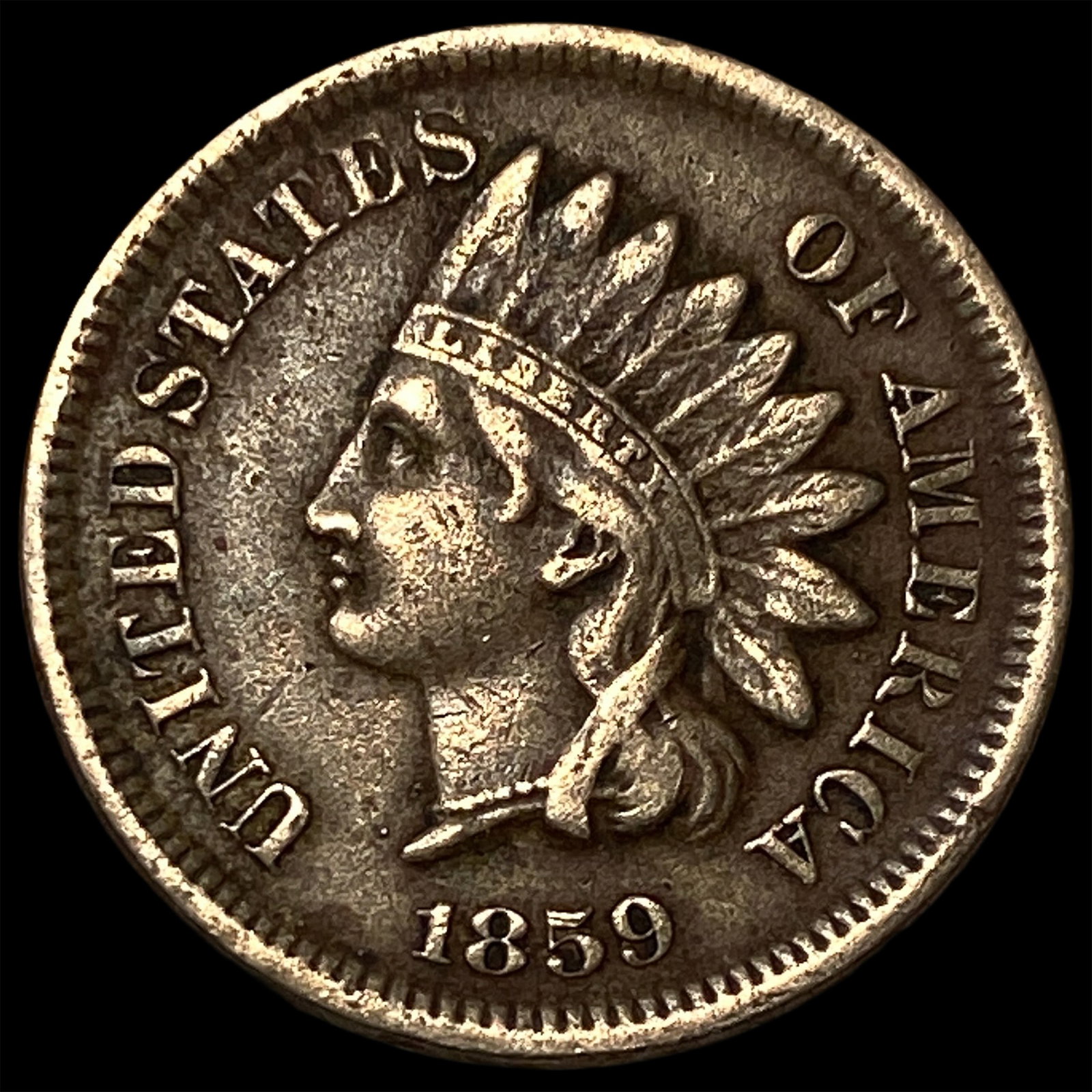1859 Indian Head Cent LIGHTLY CIRCULATED: 1859 Indian Head Cent LIGHTLY CIRCULATED