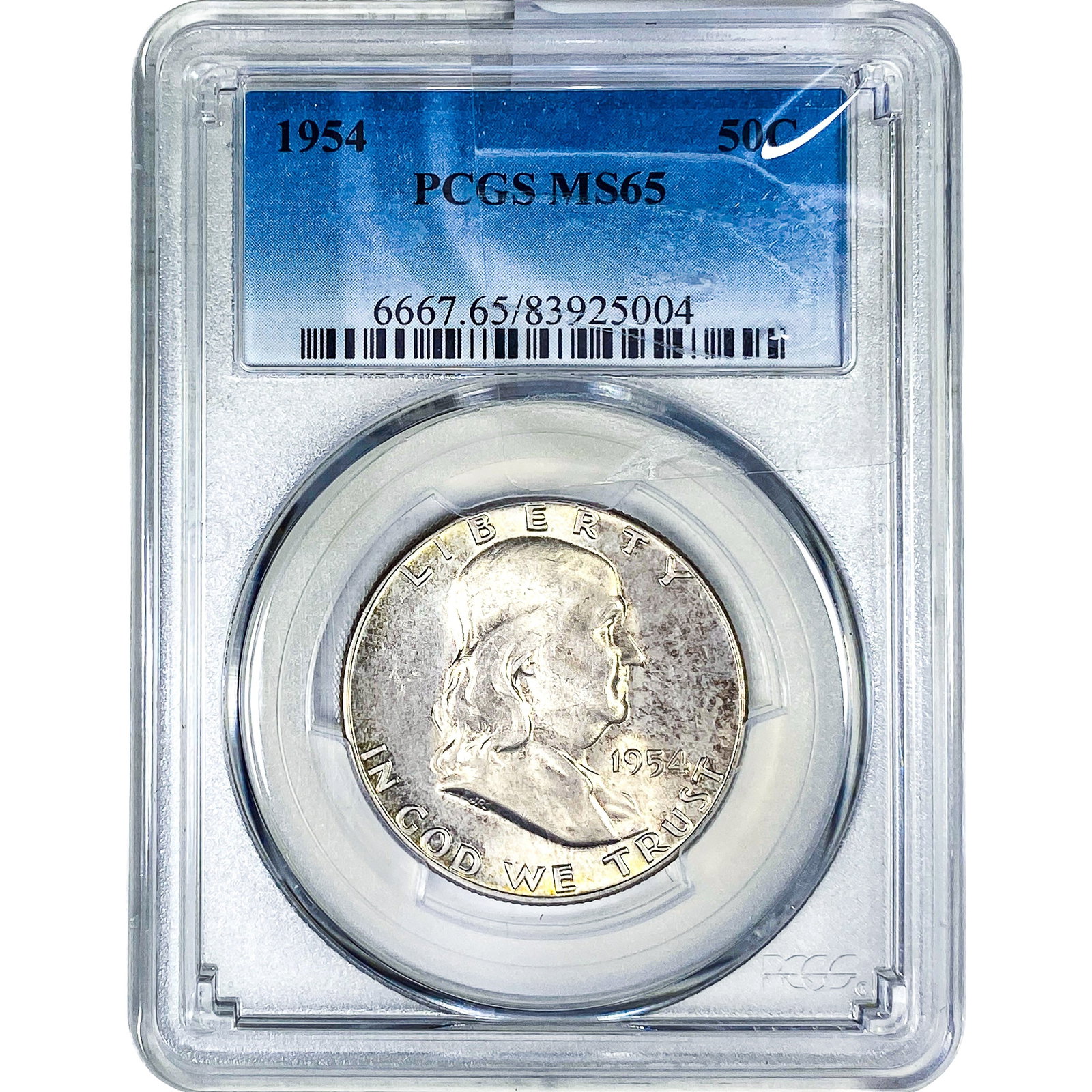1954 Franklin Half Dollar PCGS MS65: 1954 Franklin Half Dollar PCGS MS65