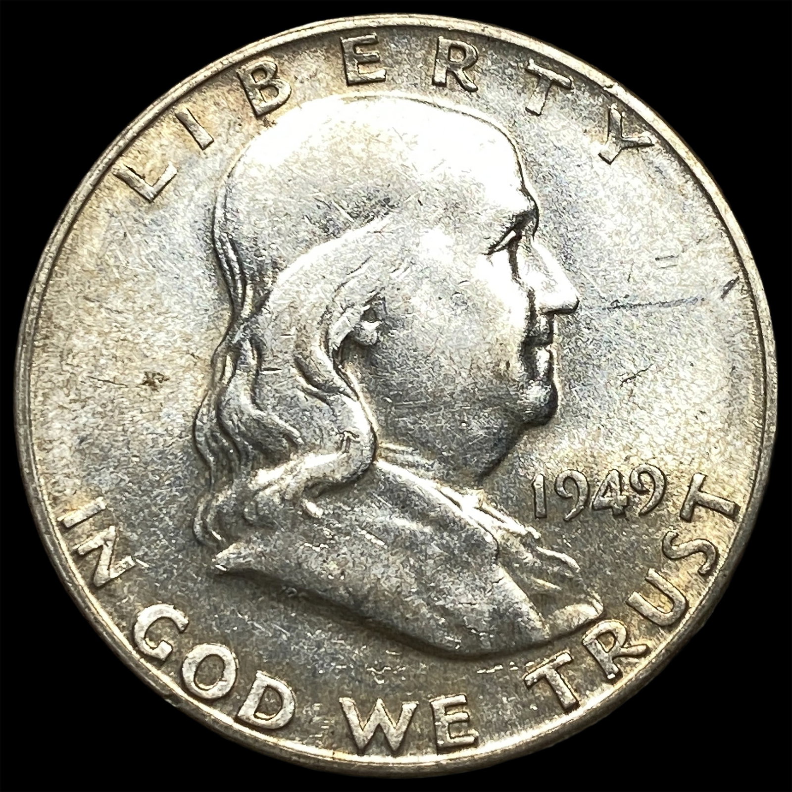 1949-S Silver Half Dollar Franklin NEARLY UNCIRCULATED (1 of 2)