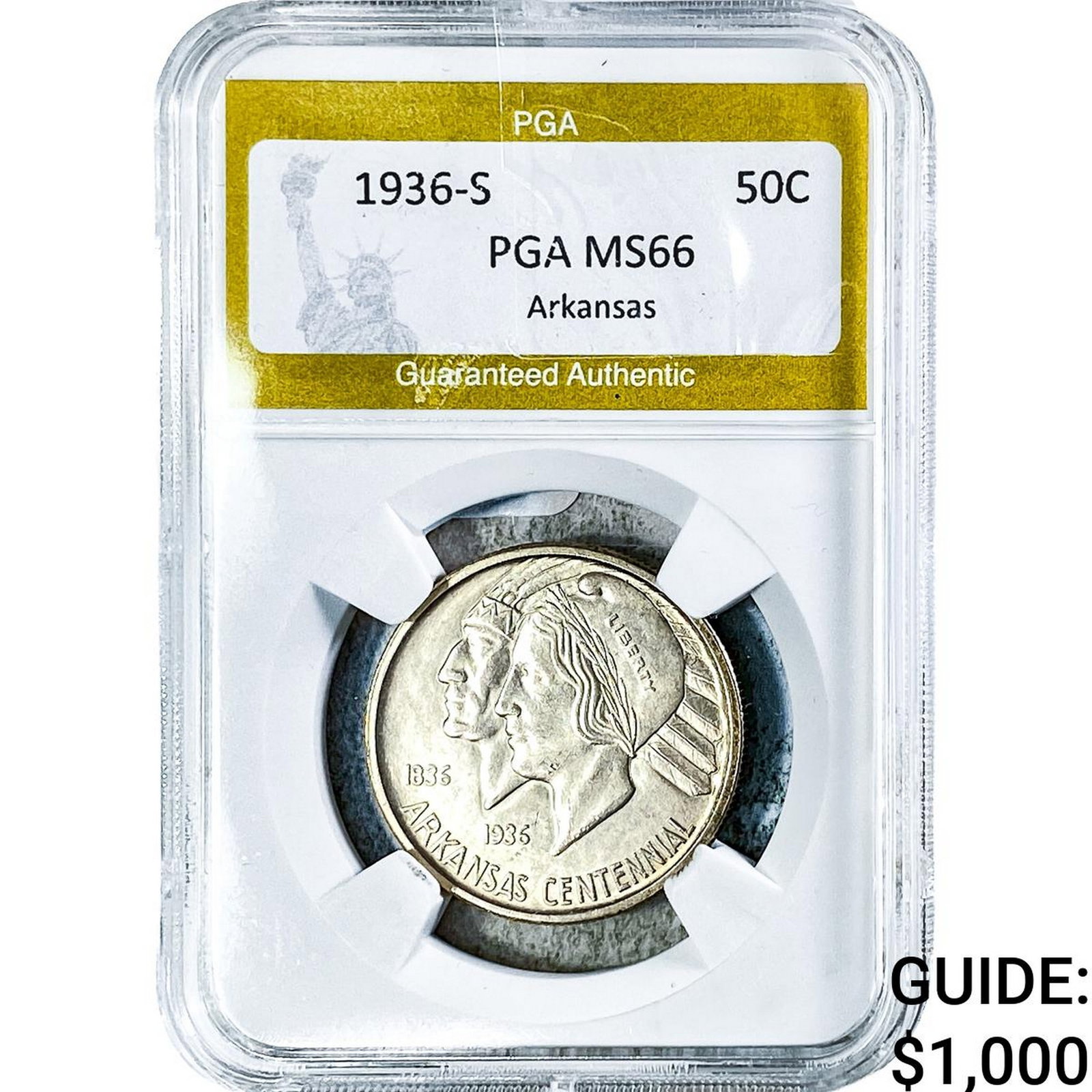 1936-S Arkansas Half Dollar PGA MS66 (1 of 2)