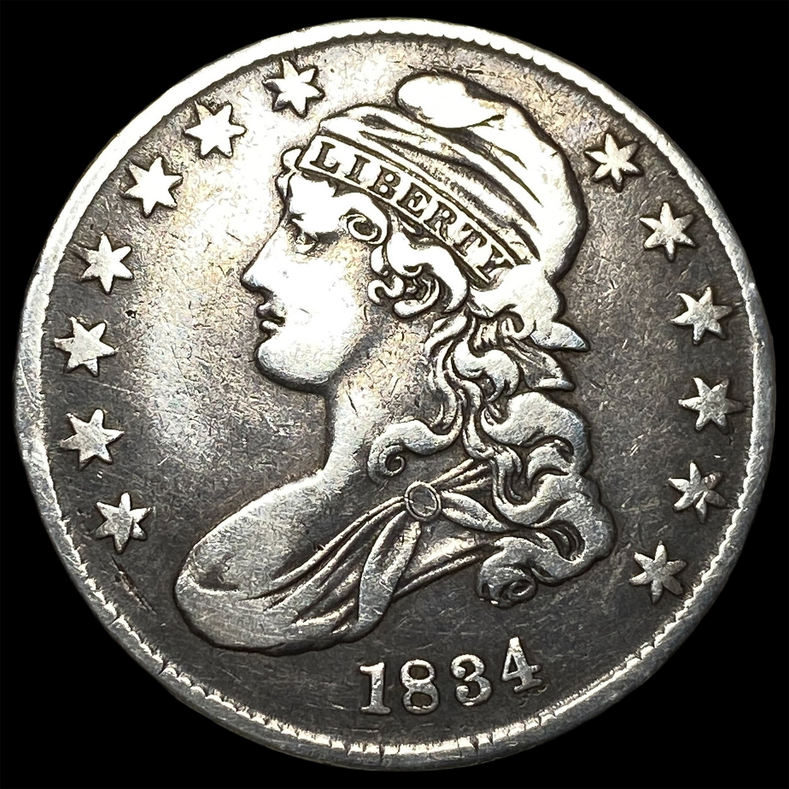 1834 Capped Bust Half Dollar LIGHTLY CIRCULATED: 1834 Capped Bust Half Dollar LIGHTLY CIRCULATED