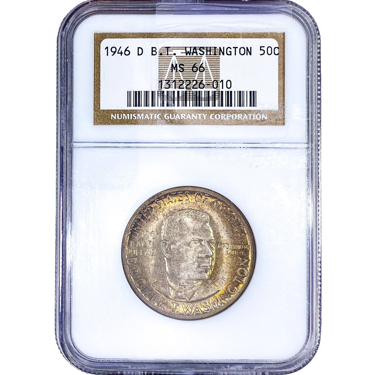 1946-D Booker T Half Dollar NGC MS66: 1946-D Booker T Half Dollar NGC MS66