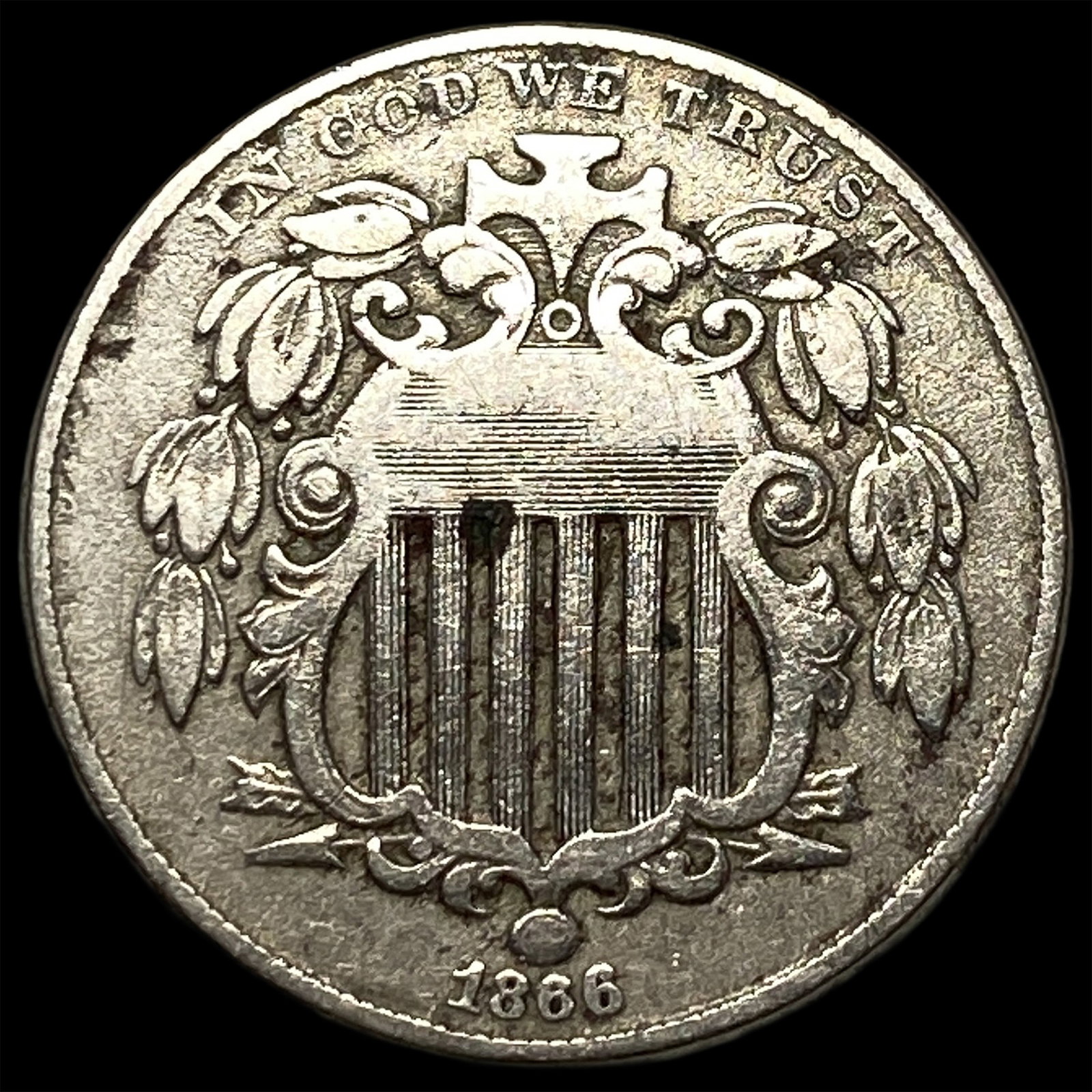 1866 Shield Nickel LIGHTLY CIRCULATED (1 of 2)