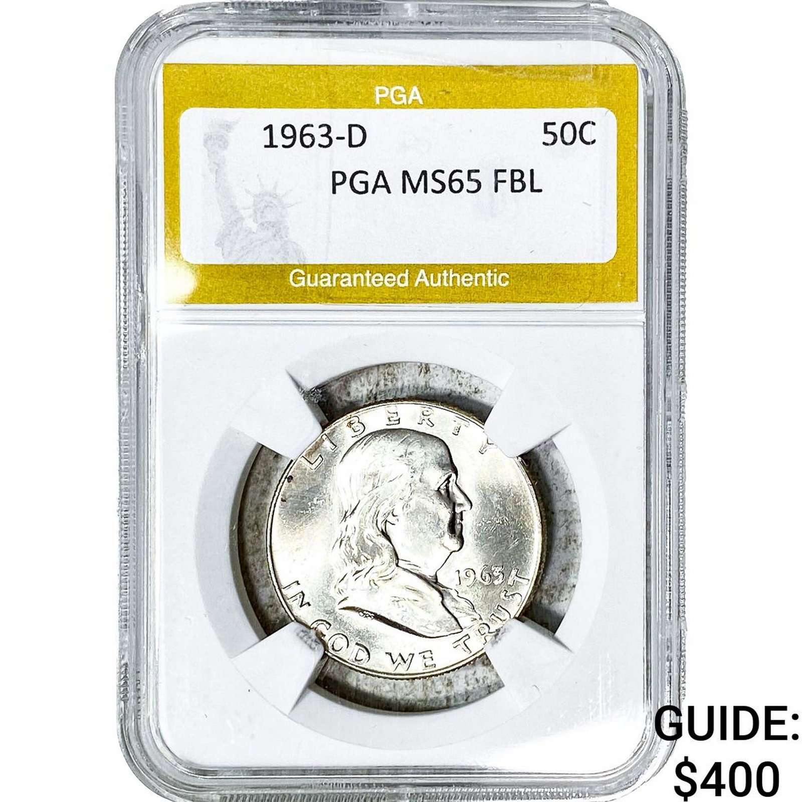 1963-D Franklin Half Dollar PGA MS65 FBL (1 of 2)