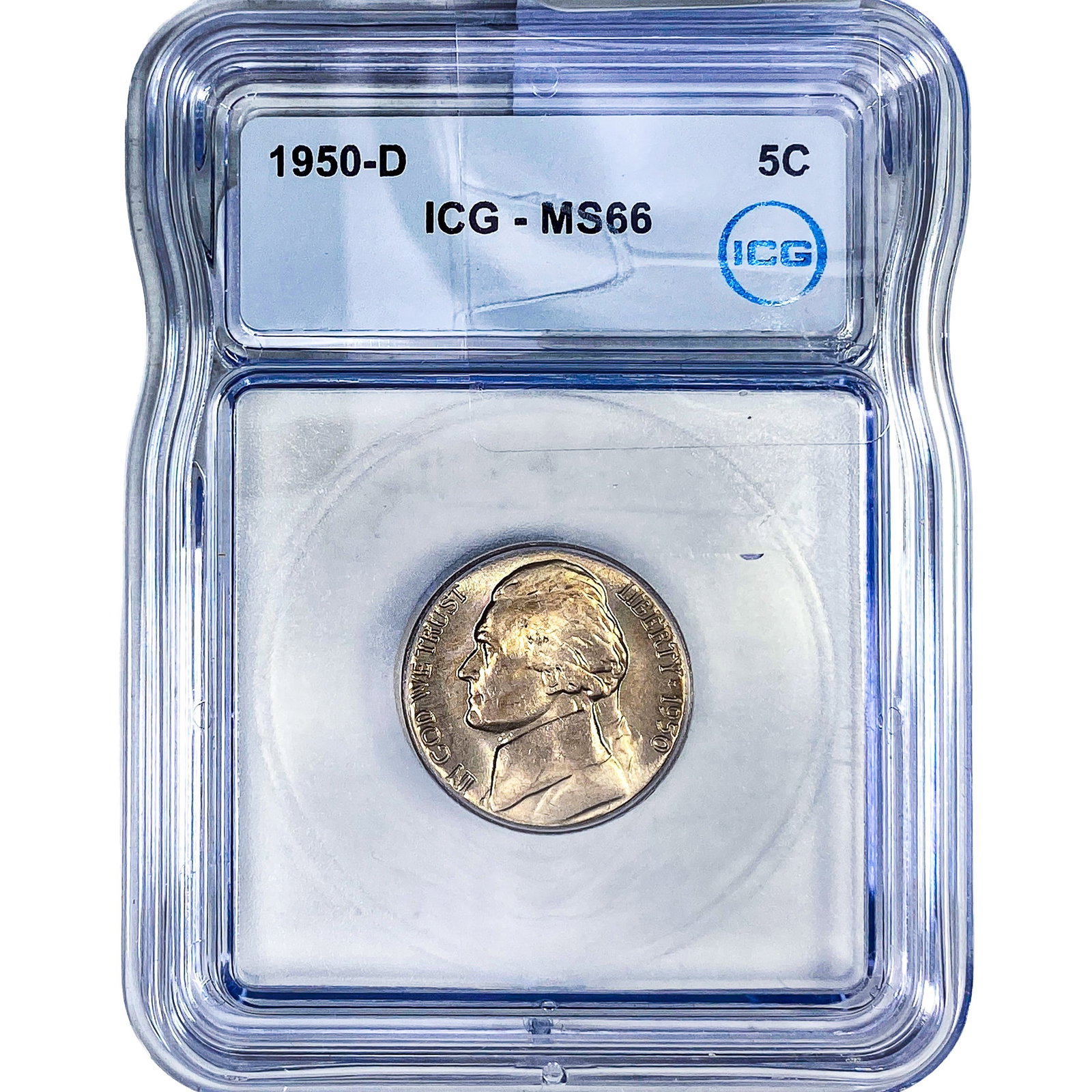1950-D Jefferson Nickel ICG MS66: 1950-D Jefferson Nickel ICG MS66