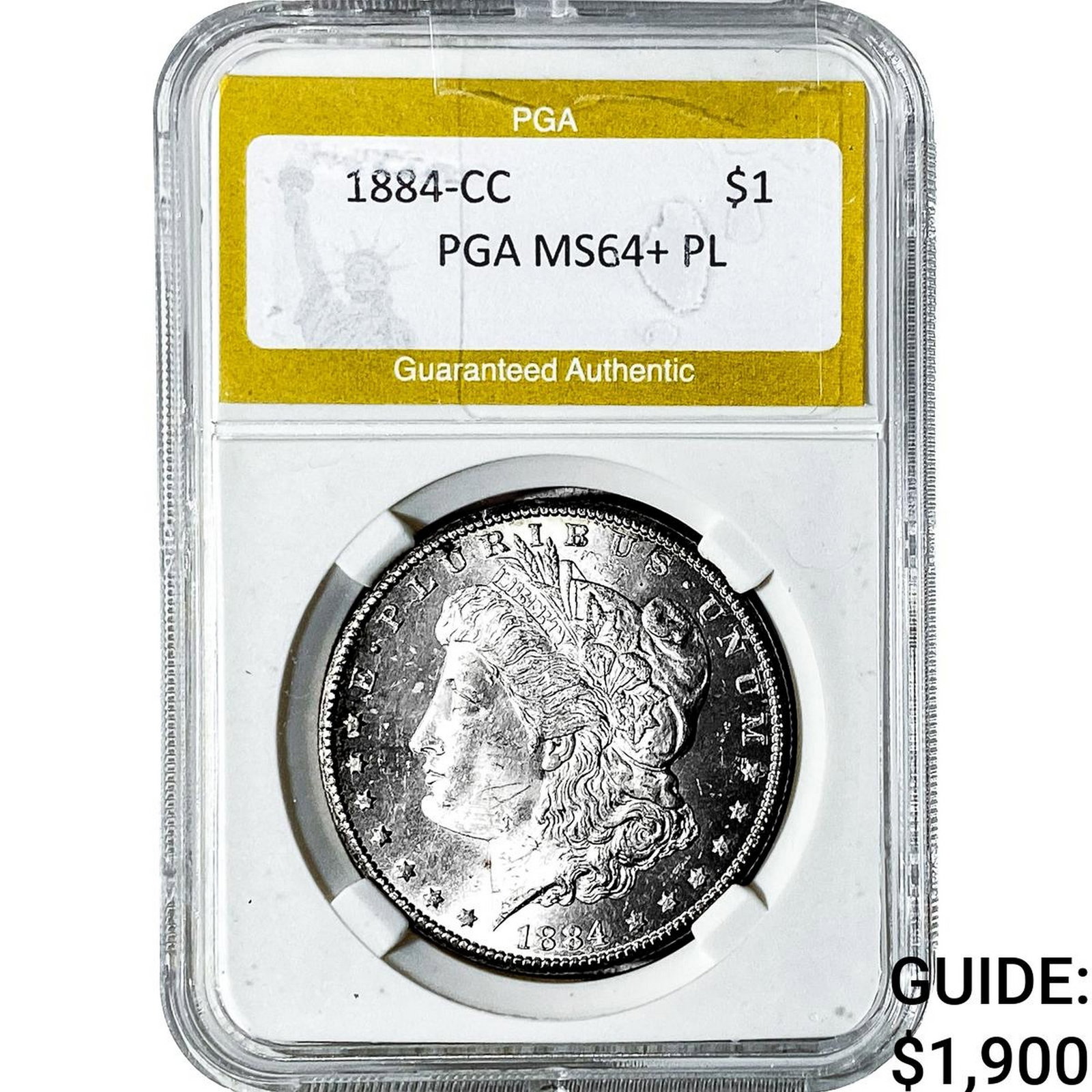 1884-CC Morgan Silver Dollar PGA MS64+ PL: 1884-CC Morgan Silver Dollar PGA MS64+ PL