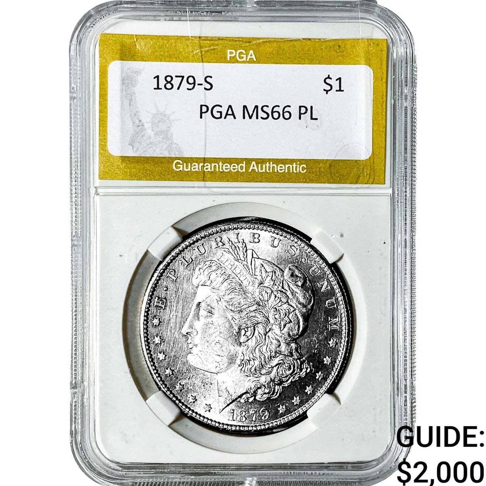 1879-S Morgan Silver Dollar PGA MS66 PL: 1879-S Morgan Silver Dollar PGA MS66 PL